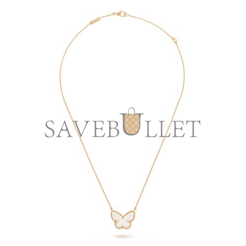 VAN CLEEF  ARPELS LUCKY ALHAMBRA BUTTERFLY PENDANT - YELLOW GOLD, MOTHER-OF-PEARL VCARD99500