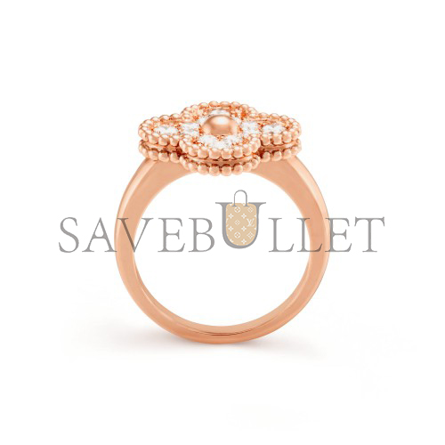 VAN CLEEF ARPELS VINTAGE ALHAMBRA RING - ROSE GOLD, DIAMOND  VCARP2R400