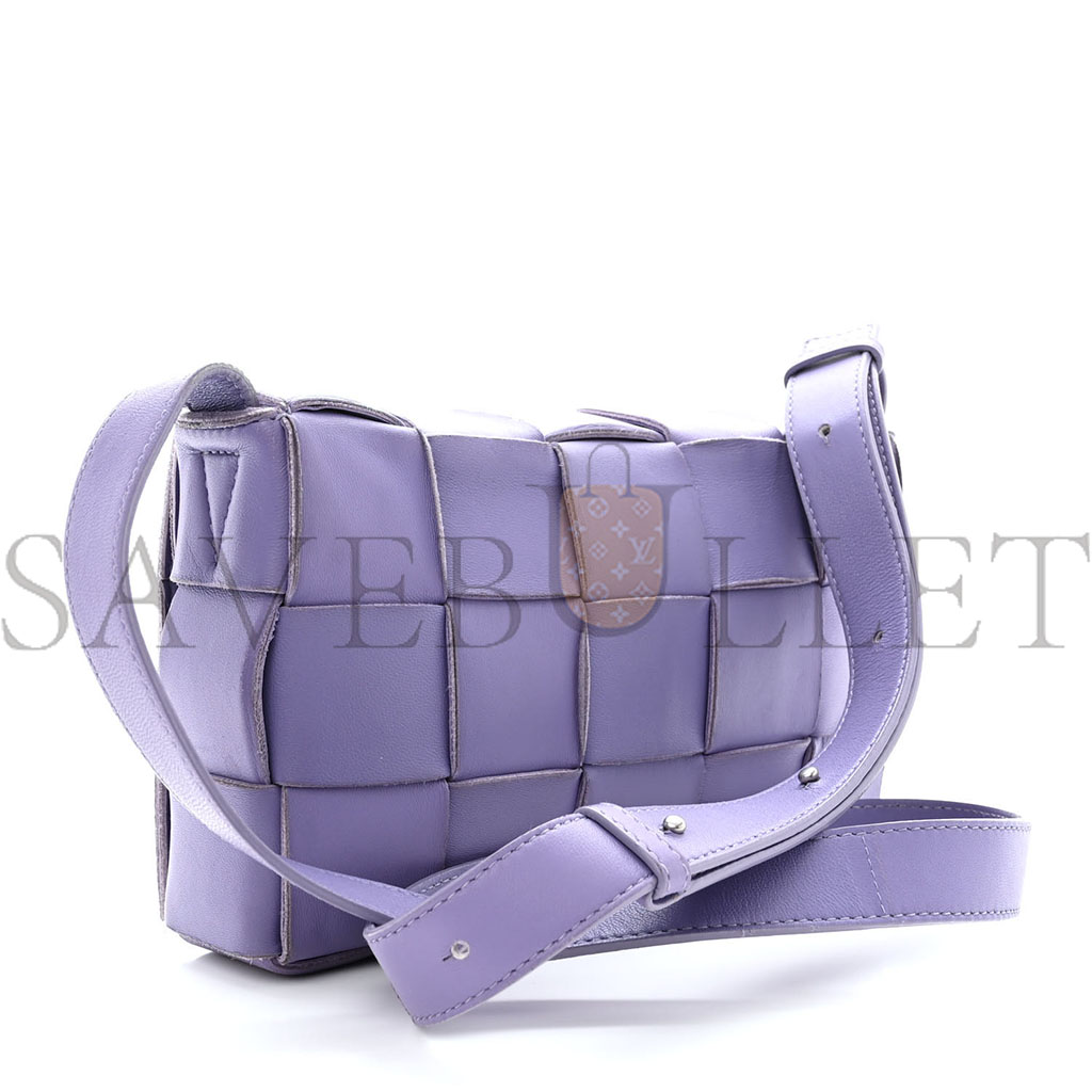 BOTTEGA VENETA LAMBSKIN INTRECCIO CASSETTE CROSSBODY BAG WISTERIA (23*14*5cm)