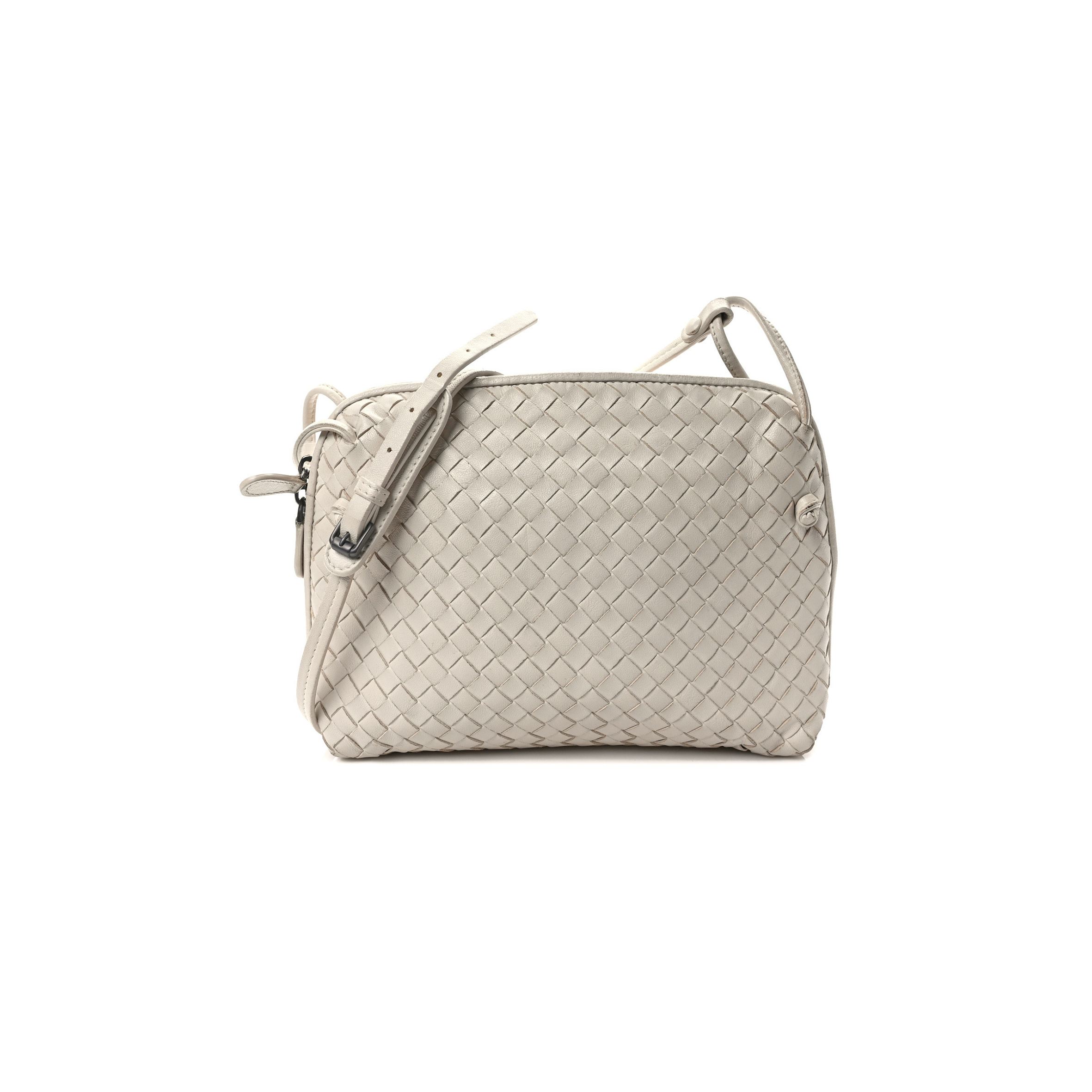 BOTTEGA VENETA NAPPA INTRECCIATO NODINI CROSSBODY MESSENGER WHITE (23*18*5cm)