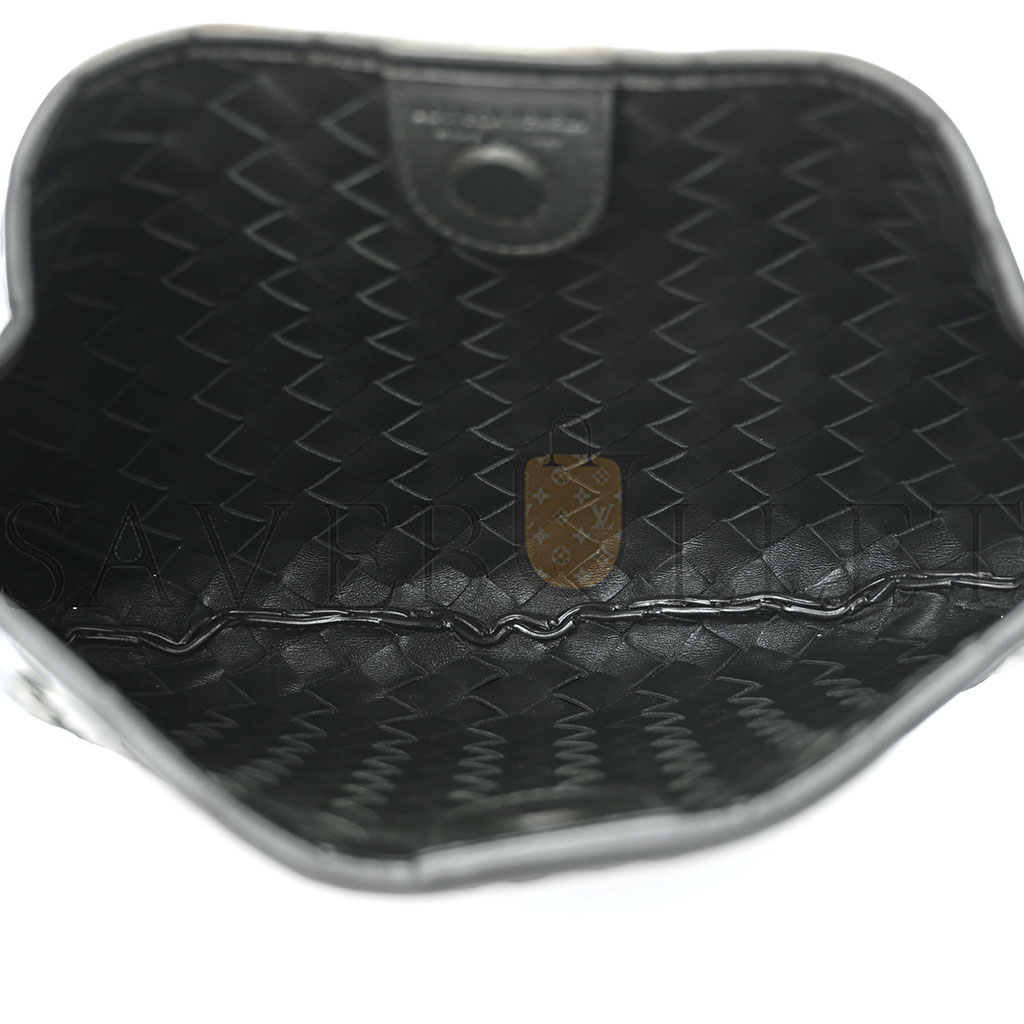 BOTTEGA VENETA NAPPA INTRECCIATO SARDINE BAG BLACK  (36*23*4cm)