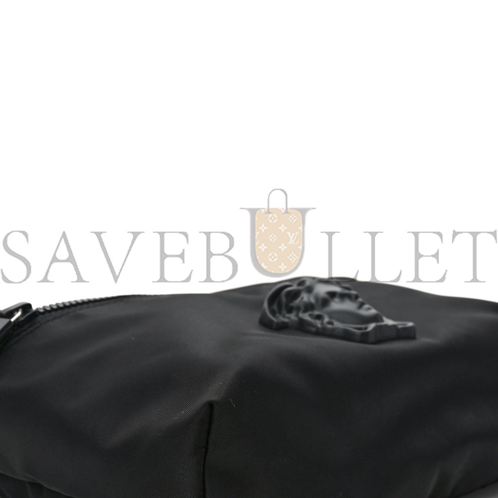 VERSACE NYLON PALAZZO MEDUSA BELT BAG BLACK RUTHENIUM (25*17*5cm)