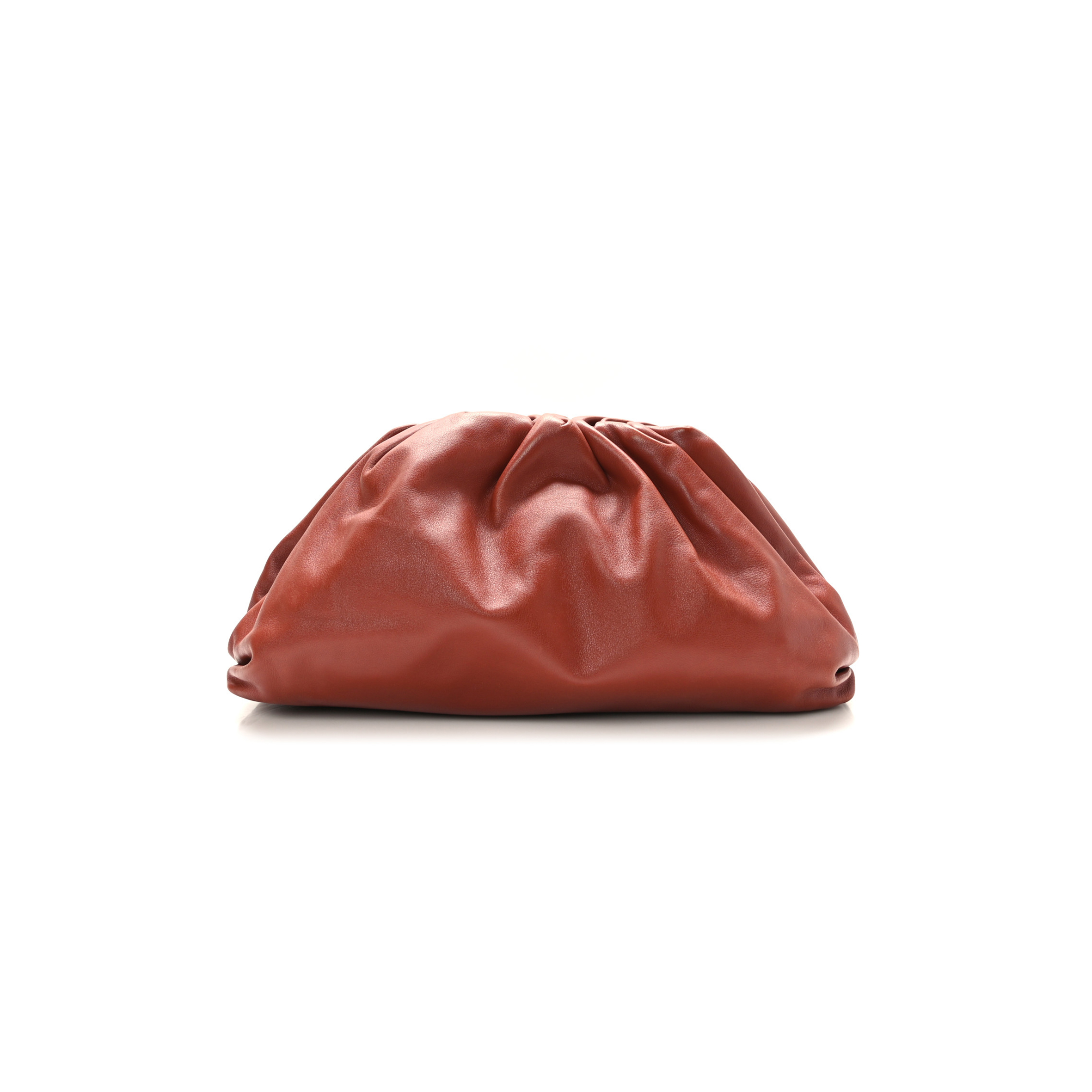 BOTTEGA VENETA SMOOTH BUTTER CALF THE POUCH OVERSIZED CLUTCH RUST  (38*18*9cm)