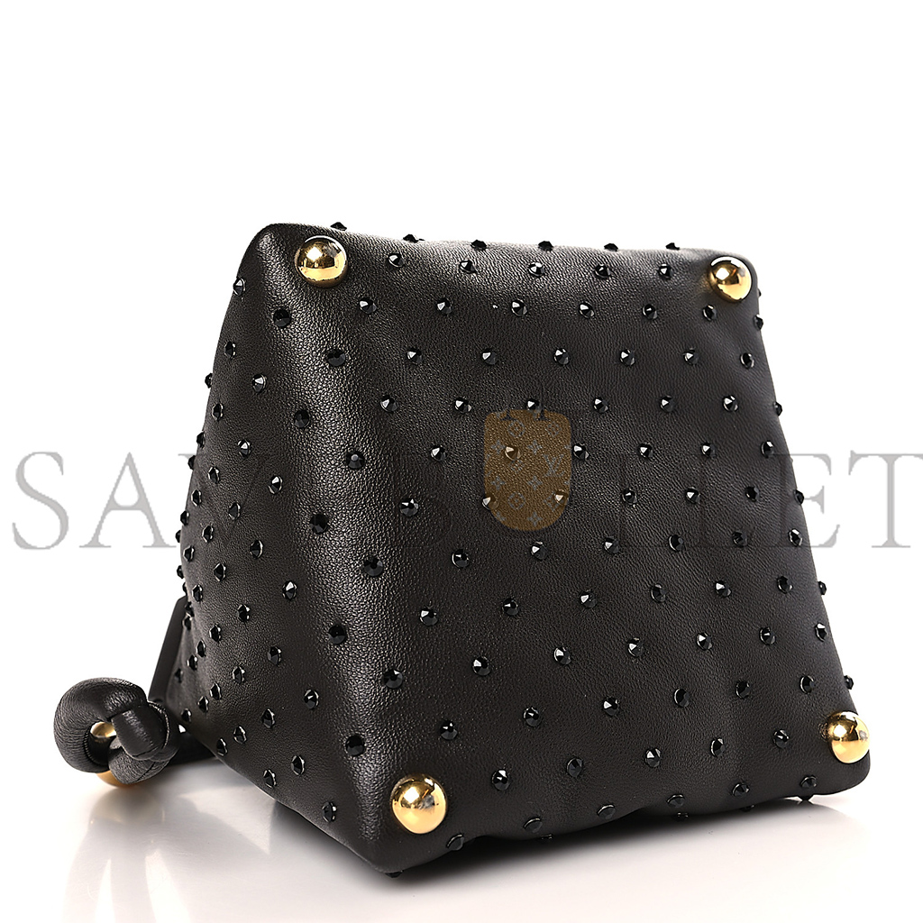 BOTTEGA VENETA NAPPA STRASS PYRAMID BAG FONDANT  (15*15*13cm)