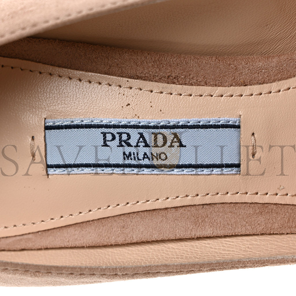 PRADA CAMOSCIO 65MM PUMPS 36 BIEGE