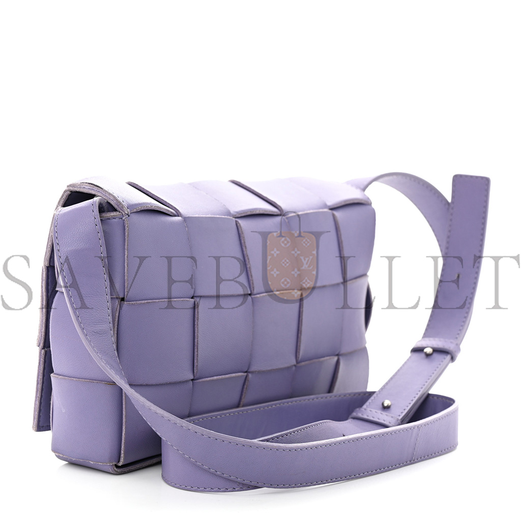 BOTTEGA VENETA LAMBSKIN INTRECCIO CASSETTE CROSSBODY BAG WISTERIA (22*15*5cm)