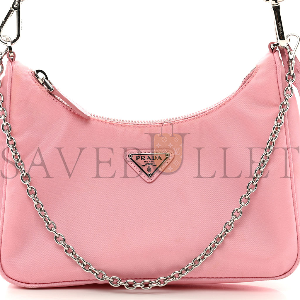 PRADA NYLON RE-EDITION 2005 SHOULDER BAG ROSA (22*17*6cm)