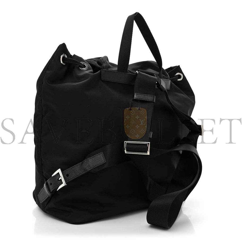 PRADA RE-NYLON TESSUTO SAFFIANO MEDIUM BACKPACK BLACK (29*28*15cm)