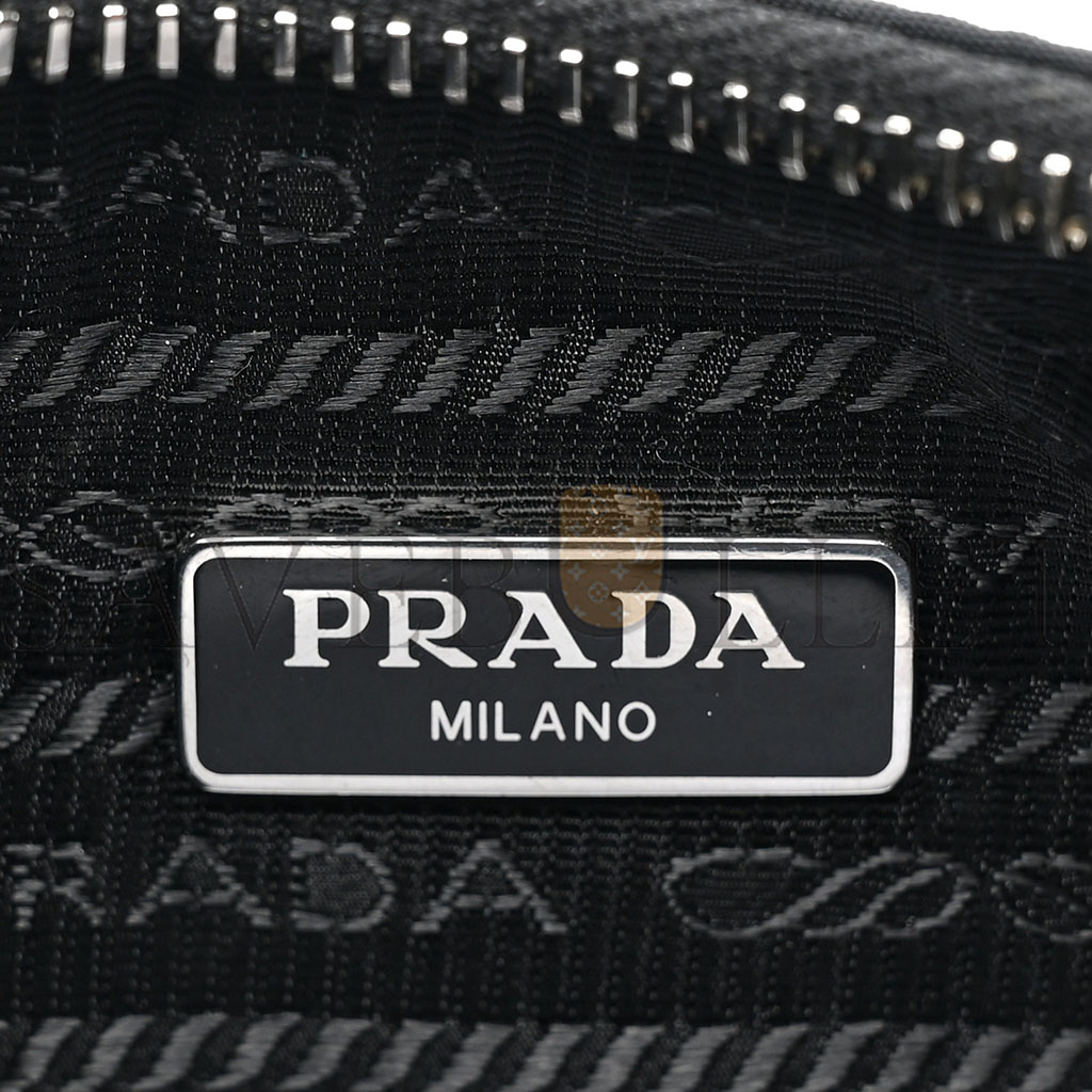 PRADA TESSUTO NYLON SAFFIANO MINI RE-EDITION 2005 BAG BLACK (23*14*8cm)