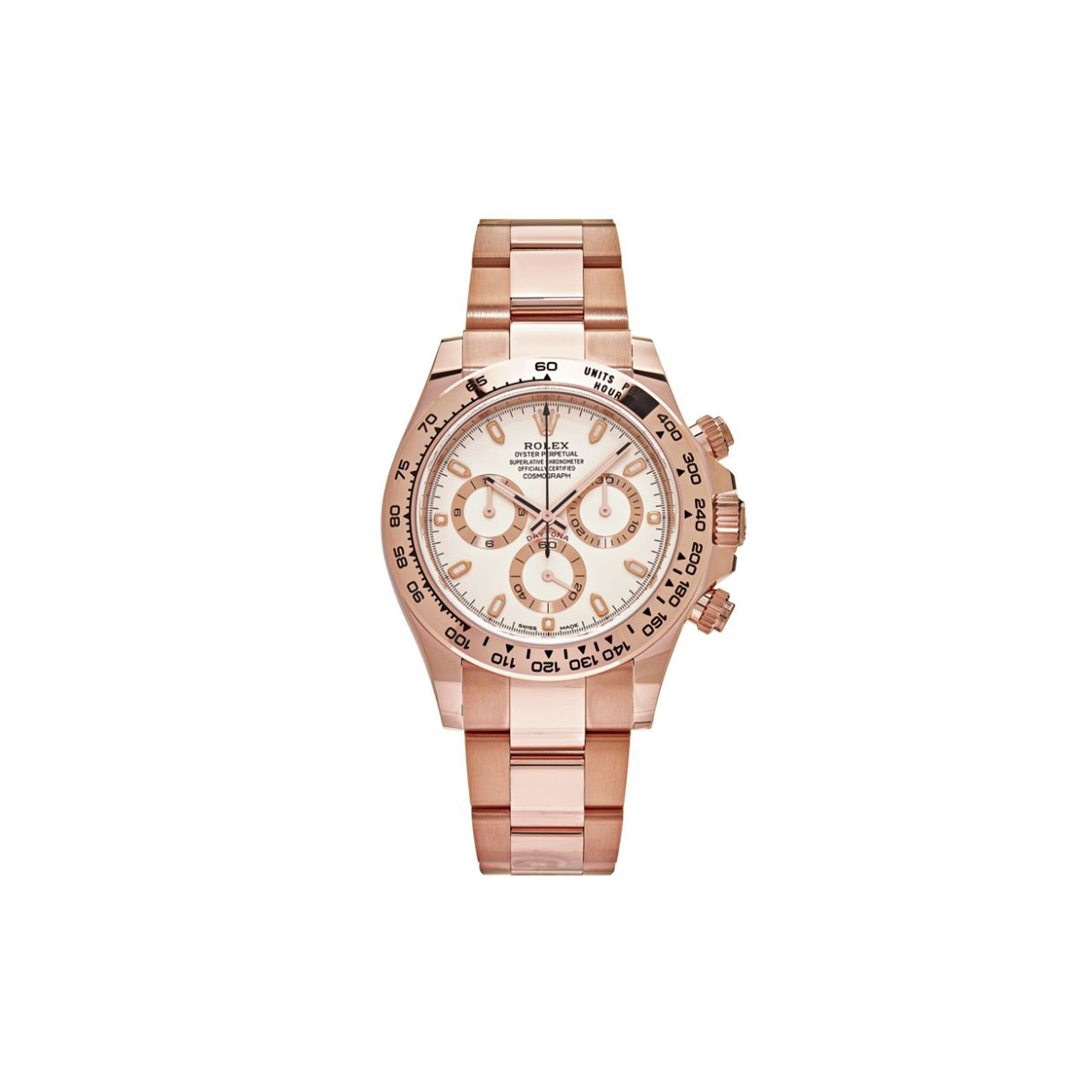 ROLEX DAYTONA 18CT EVEROSE GOLD AUTOMATIC IVORY DIAL WATCH 116505-0005