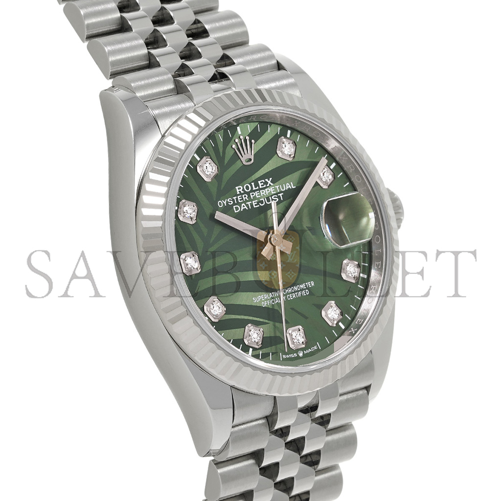 ROLEX DATEJUST OLIVE GREEN PALM THEME 41MM WATCH 126234-0055