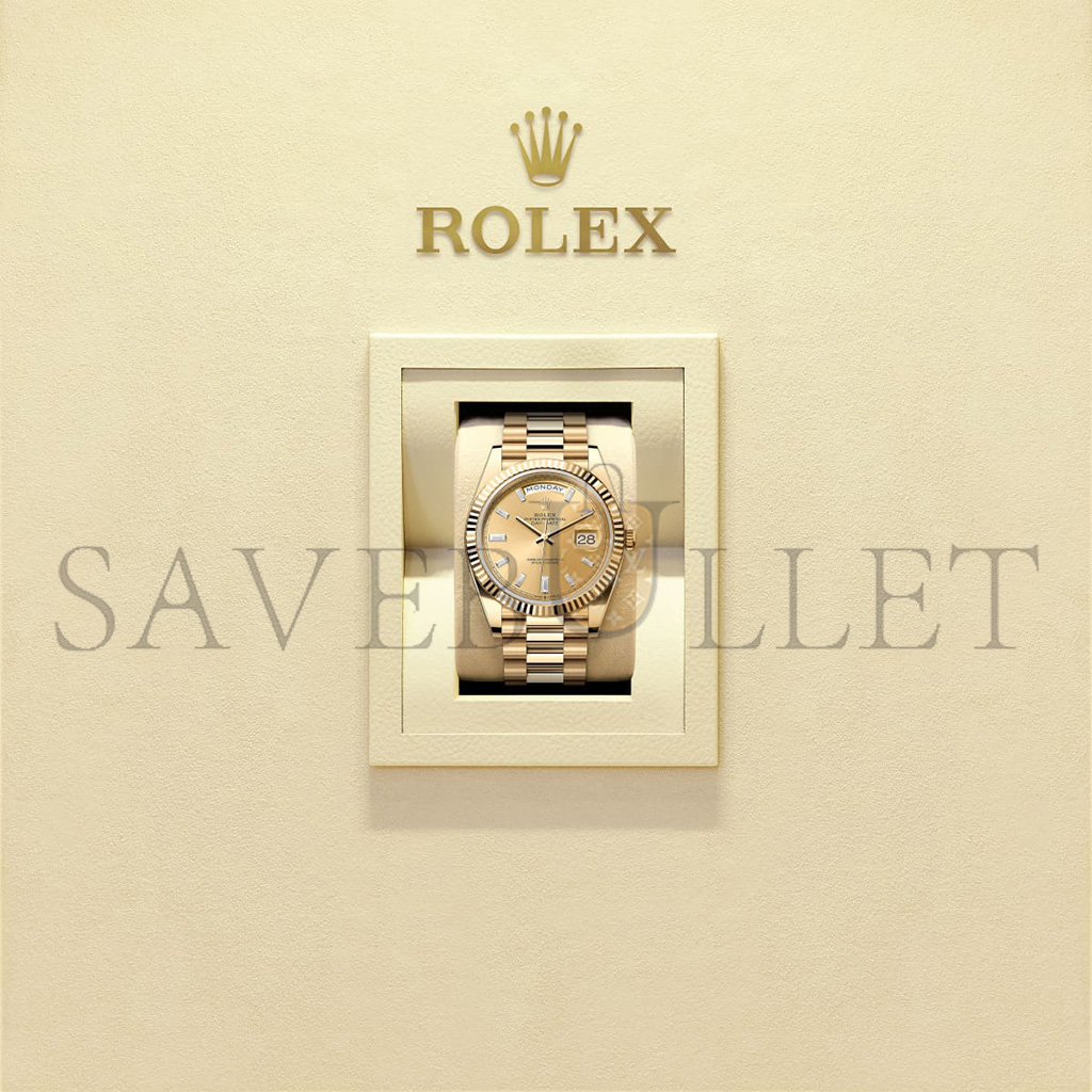 ROLEX DAY-DATE 40 OYSTER, 40 MM, YELLOW GOLD WATCH 228238-0005