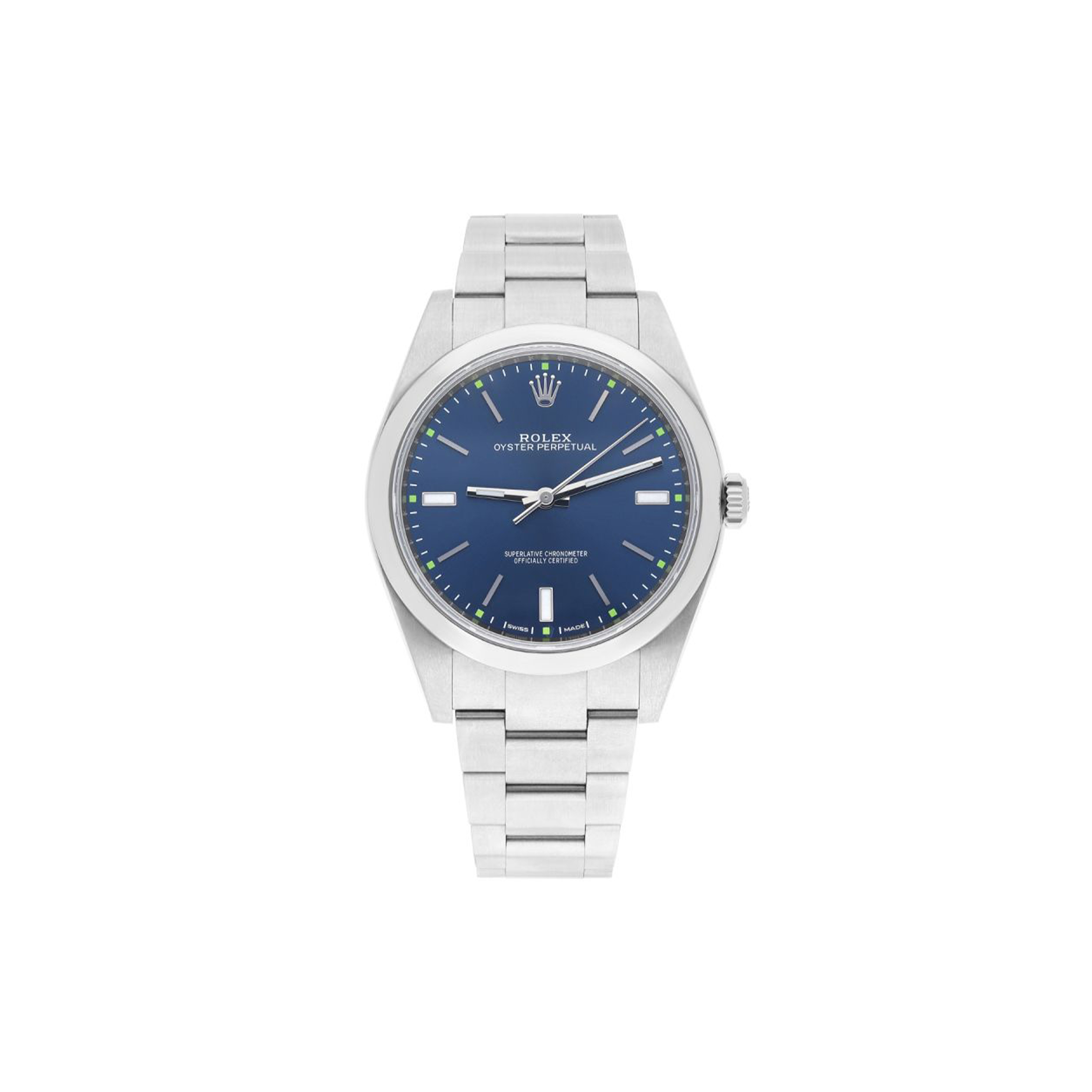 ROLEX OYSTER PERPETUAL BLUE DIAL STAINLESS STEEL 39MM 114300-0003