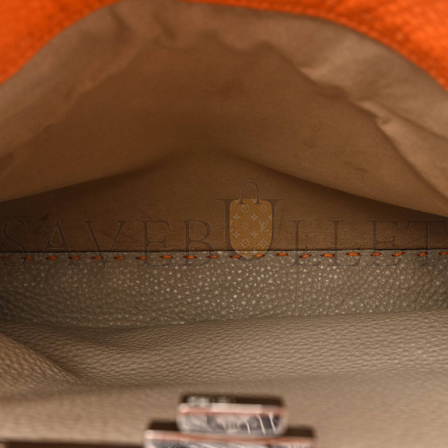 FENDI CUOIO ROMANO SELLERIA BI-COLOR MEDIUM PEEKABOO ICONIC SATCHEL ORANGE STONE (34*26*13cm)