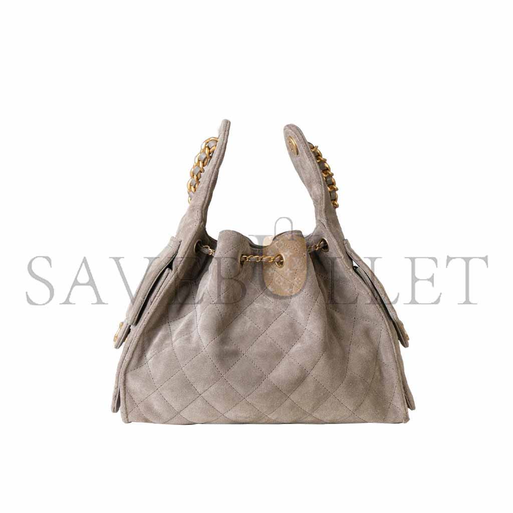 CHANEL 25C SUEDE POCKET HOBO BAG (30*26*14cm) 