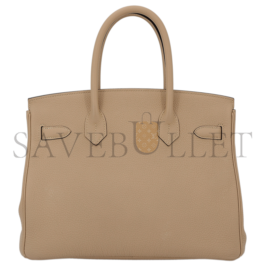 HERMES MASTER BIRKIN25 TOGO 81 DOVE GREY GOLD BUCKLE BAG 10087367 (25*20*13cm)