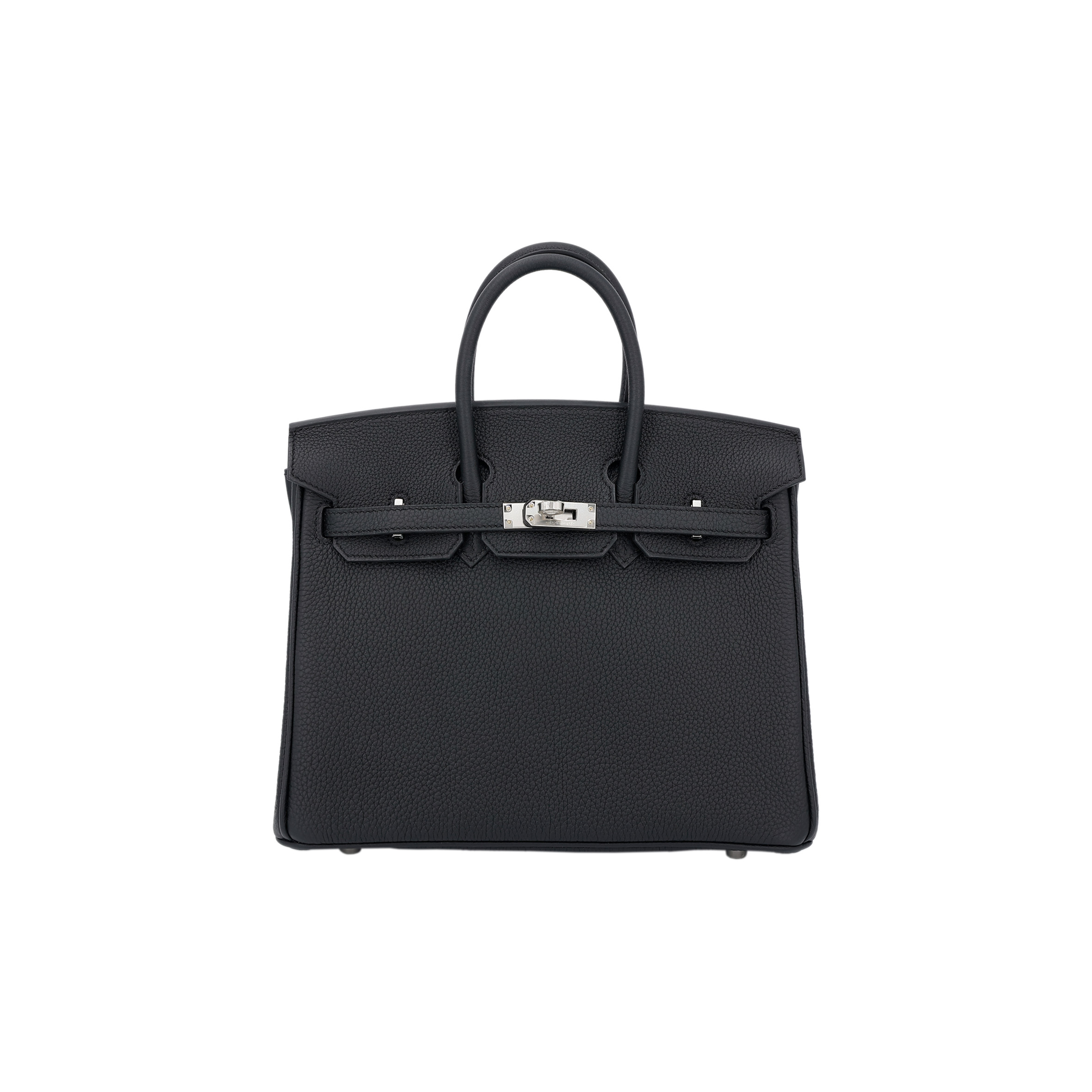 HERMES MASTER BIRKIN 25 NOIR BLACK TOGO CALFSKIN SILVER BUCKLE BAG 10089040 (25*20*13cm)