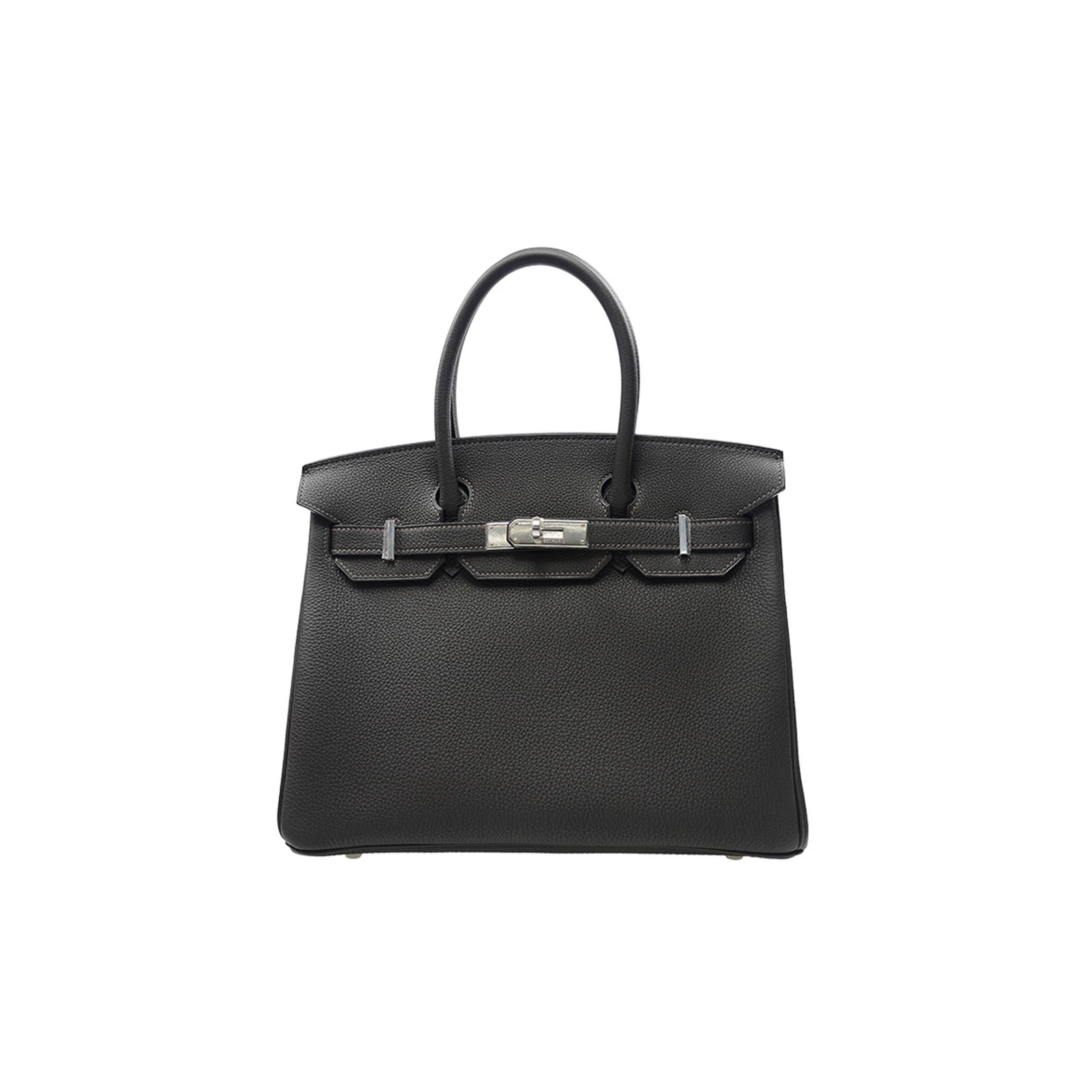 HERMES MASTER BIRKIN 30 OUTER SEAM EPSOM LEATHER CK89 NOIR BLACK SILVER BUCKLE 101329 (30*22*15cm)