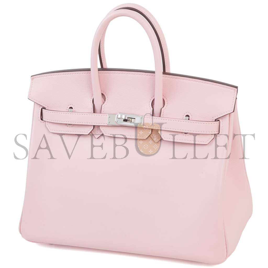 HERMES MASTER BIRKIN 25 SAKURA LEATHER WITH SILVER BUCKLE BAG 4328054179 (25*20*13cm)