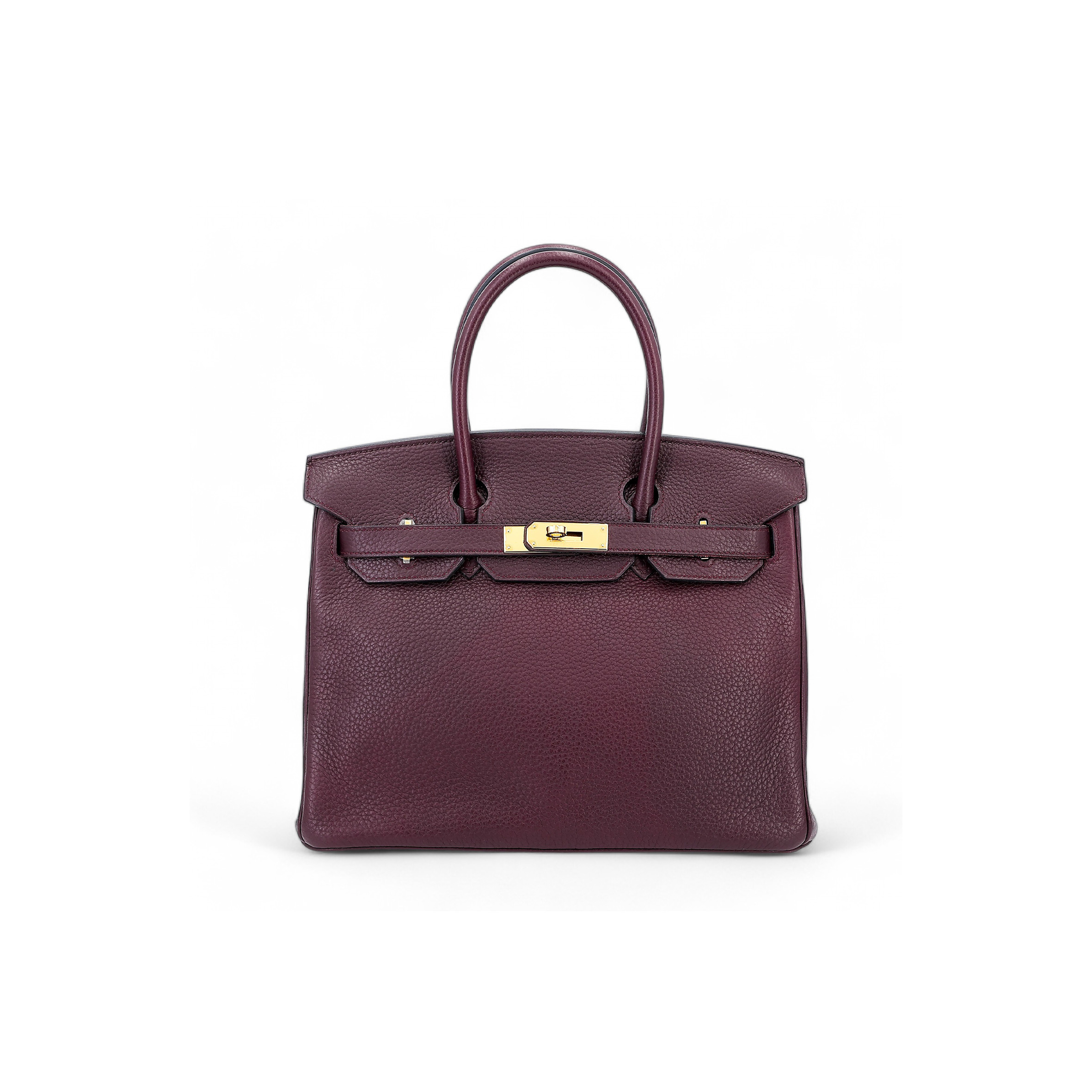 HERMÈS MASTER BIRKIN 30 TOGO LEATHER BURGUNDY GOLD BUCKLE BAG 8575895581 (30*22*15cm)