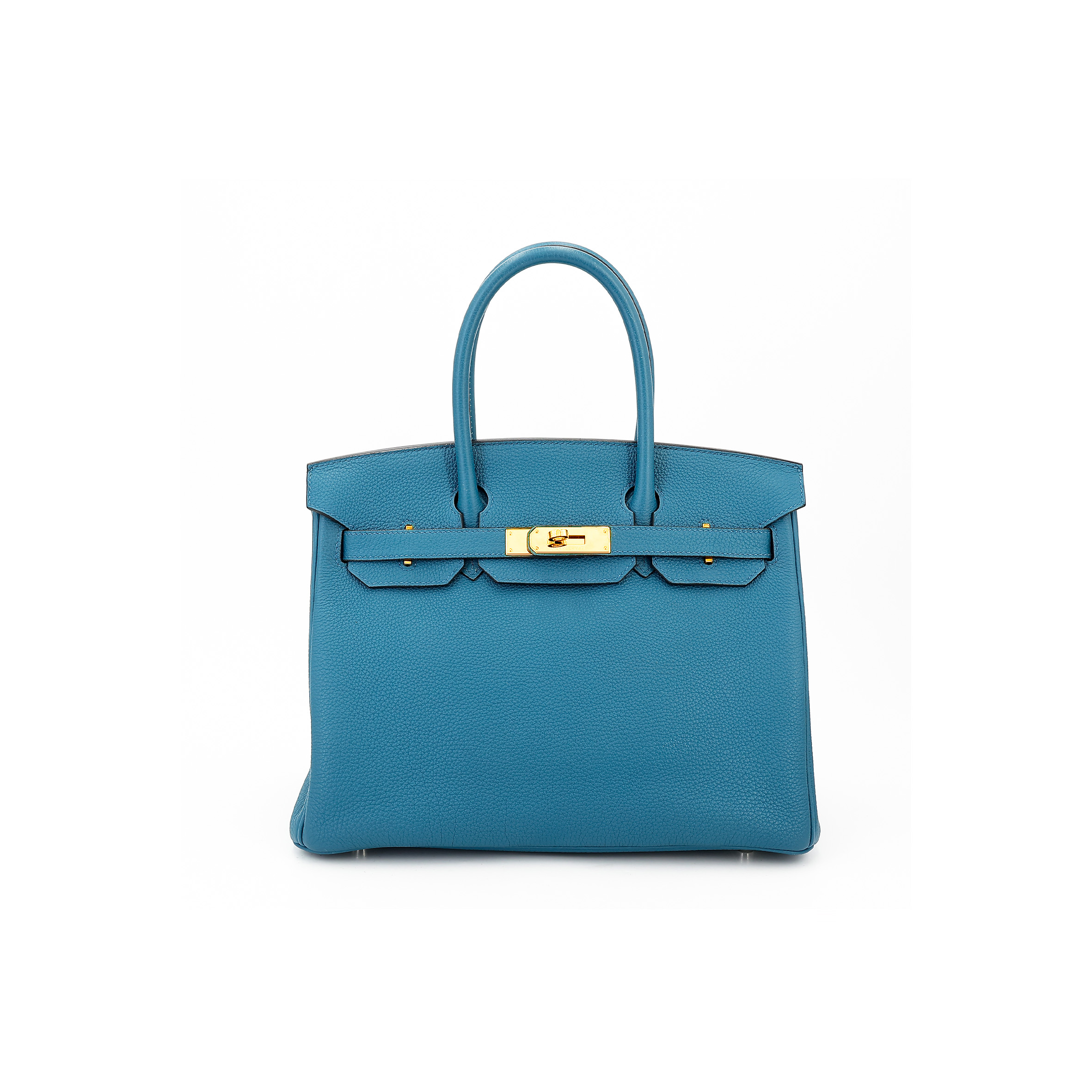 HERMES MASTER BIRKIN 35 TOGO LEATHER CALFSKIN NORTHERN BLUE GOLD BUCKLE BAG 9813026098 (35*28*18cm)