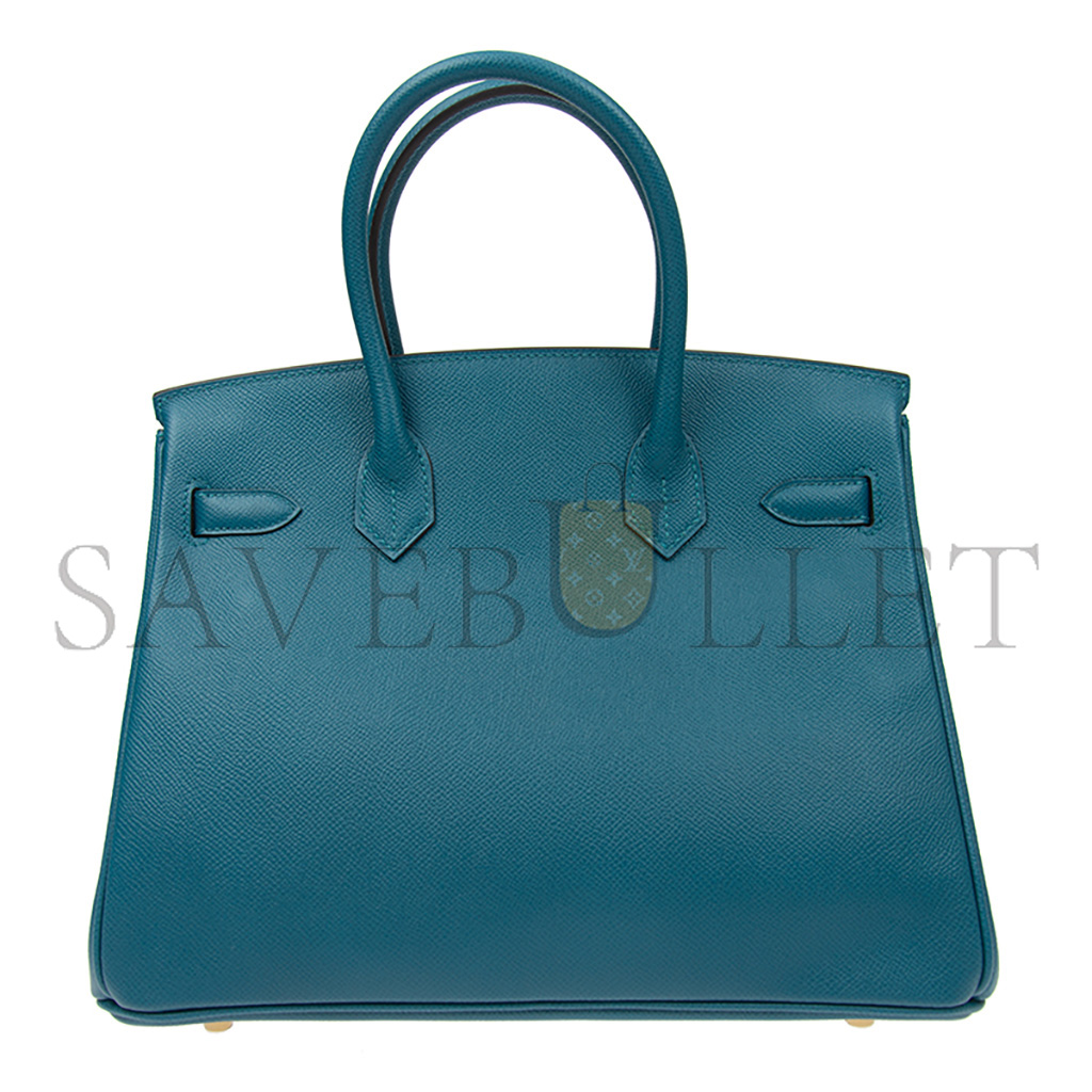 HERMES BIRKIN 30 TOGO LEATHER NORTHERN BLUE GOLD BUCKLE BAG H028369CCP3 (30*23*15cm)