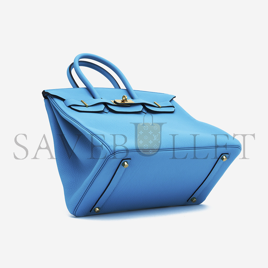 HERMÈS BIRKIN 25 TOGO LEATHER BLUE GOLD BUCKLE BAG MSBK2300910 (25*20*13cm)