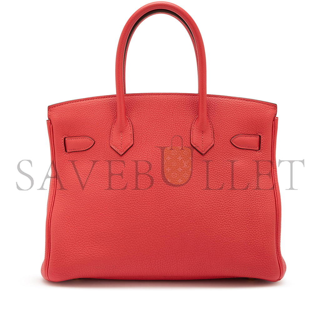 HERMÈS BIRKIN 25 TOGO LEATHER RED GOLD BUCKLE BAG 7622672931 (25*20*13cm)