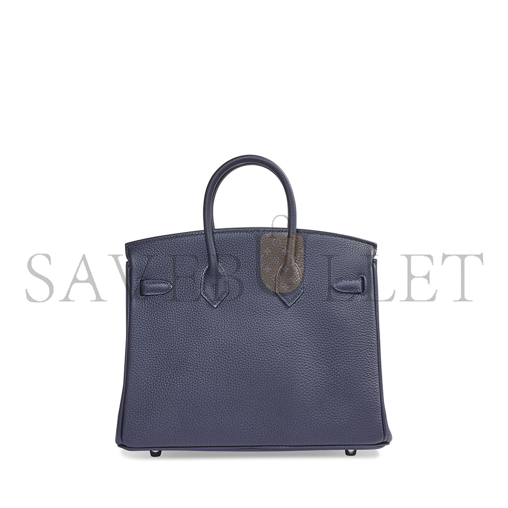 HERMES MASTER BIRKIN 30 TOGO LEATHER MIDNIGHT BLUE POPPY ORANGE SILVER BUCKLE BAG 454074 (30*23*15cm)