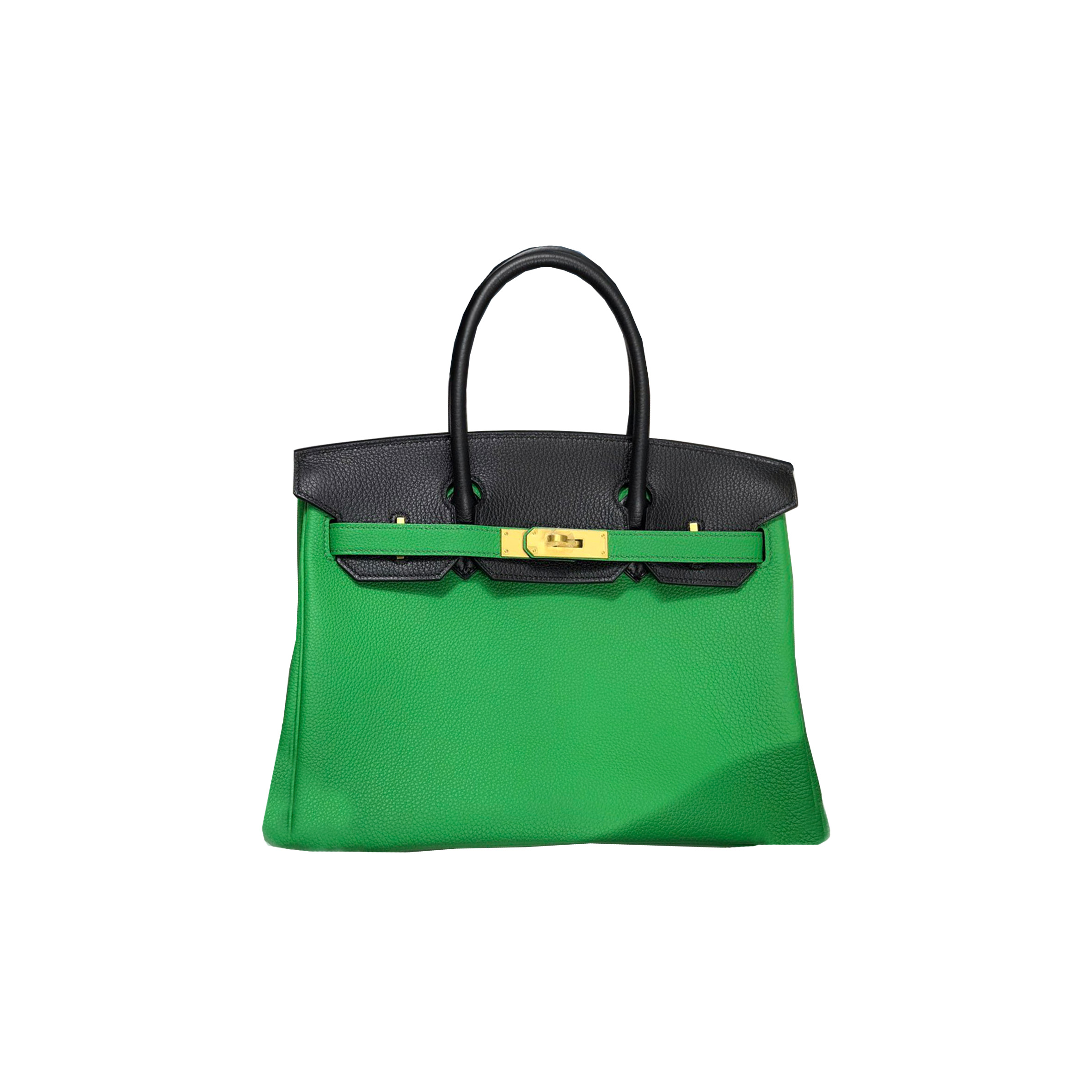 HERMES MASTER BIRKIN 30 TOGO LEATHER BAMBOO GREEN WITH BLACK GOLD BUCKLE BK251K10SWGP (30*23*15cm)