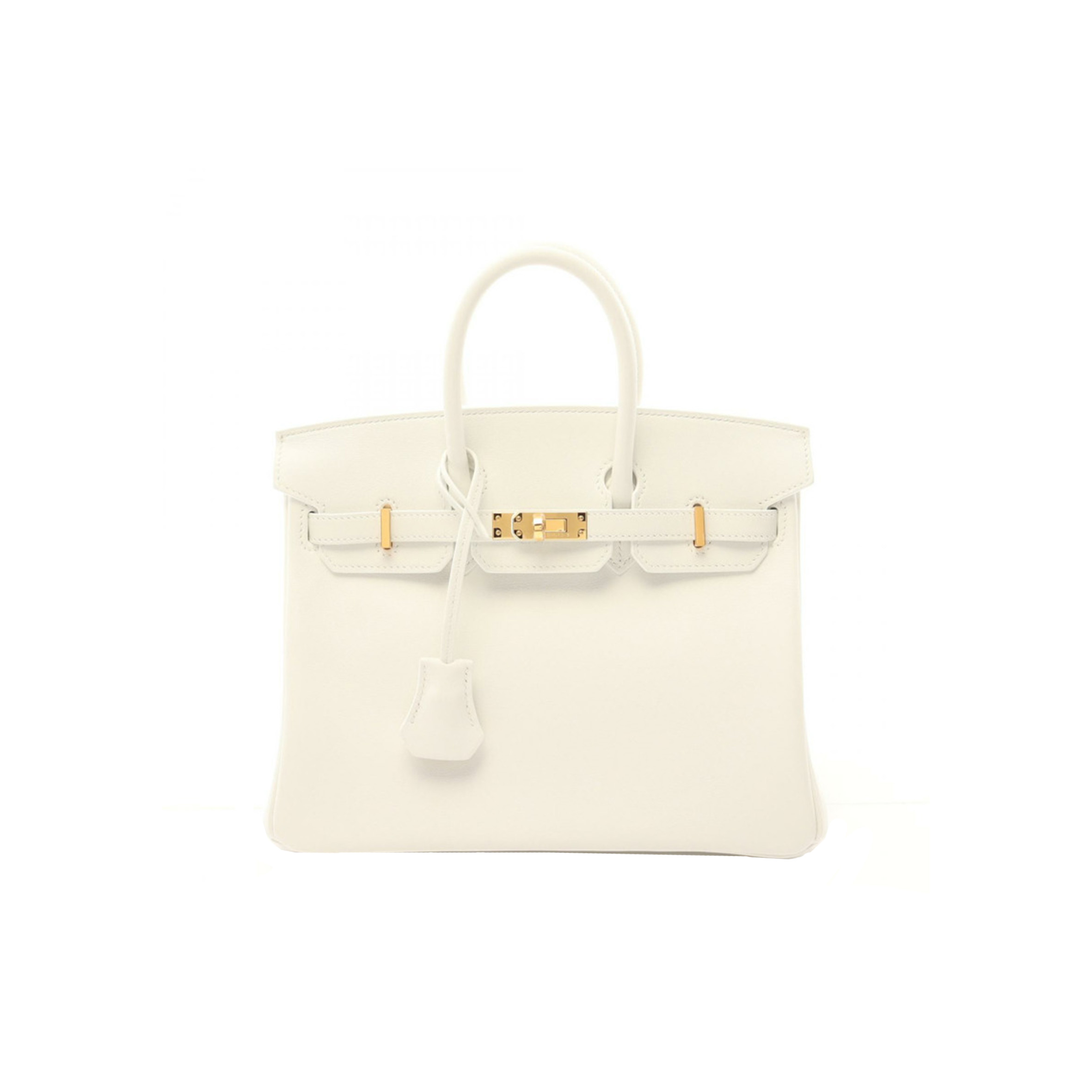 HERMES MASTER BIRKIN 25 TOGO LEATHER MILKSHAKE WHITE WITH AGATE BLUE LINING AND GOLD BUCKLE HANDBAG 2104102324847 (25*20*13cm)