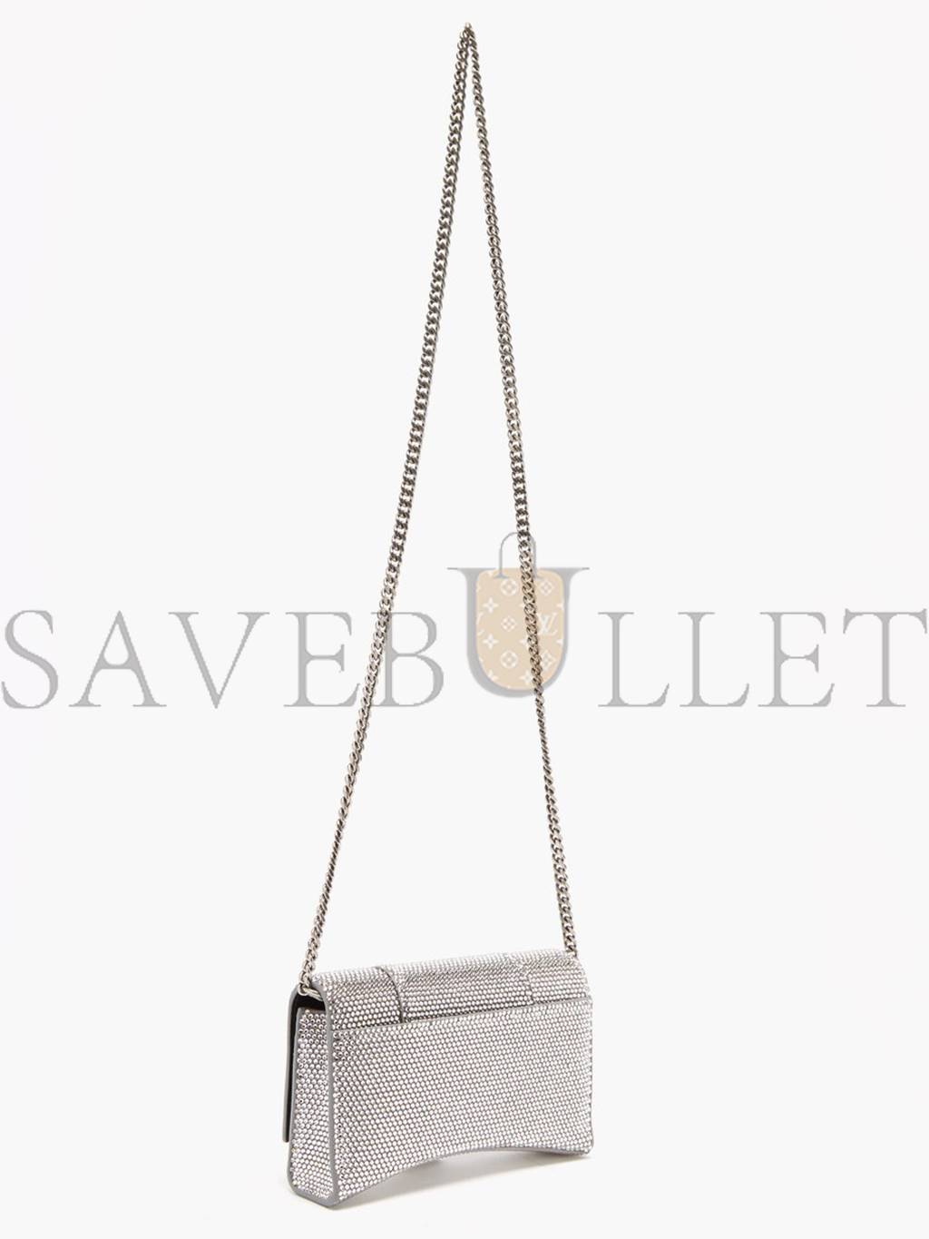 BALENCIAGA GREY HOURGLASS CRYSTAL-EMBELLISHED CROSS-BODY BAG MATCHESFASHION US (19.8*12.1*5cm)