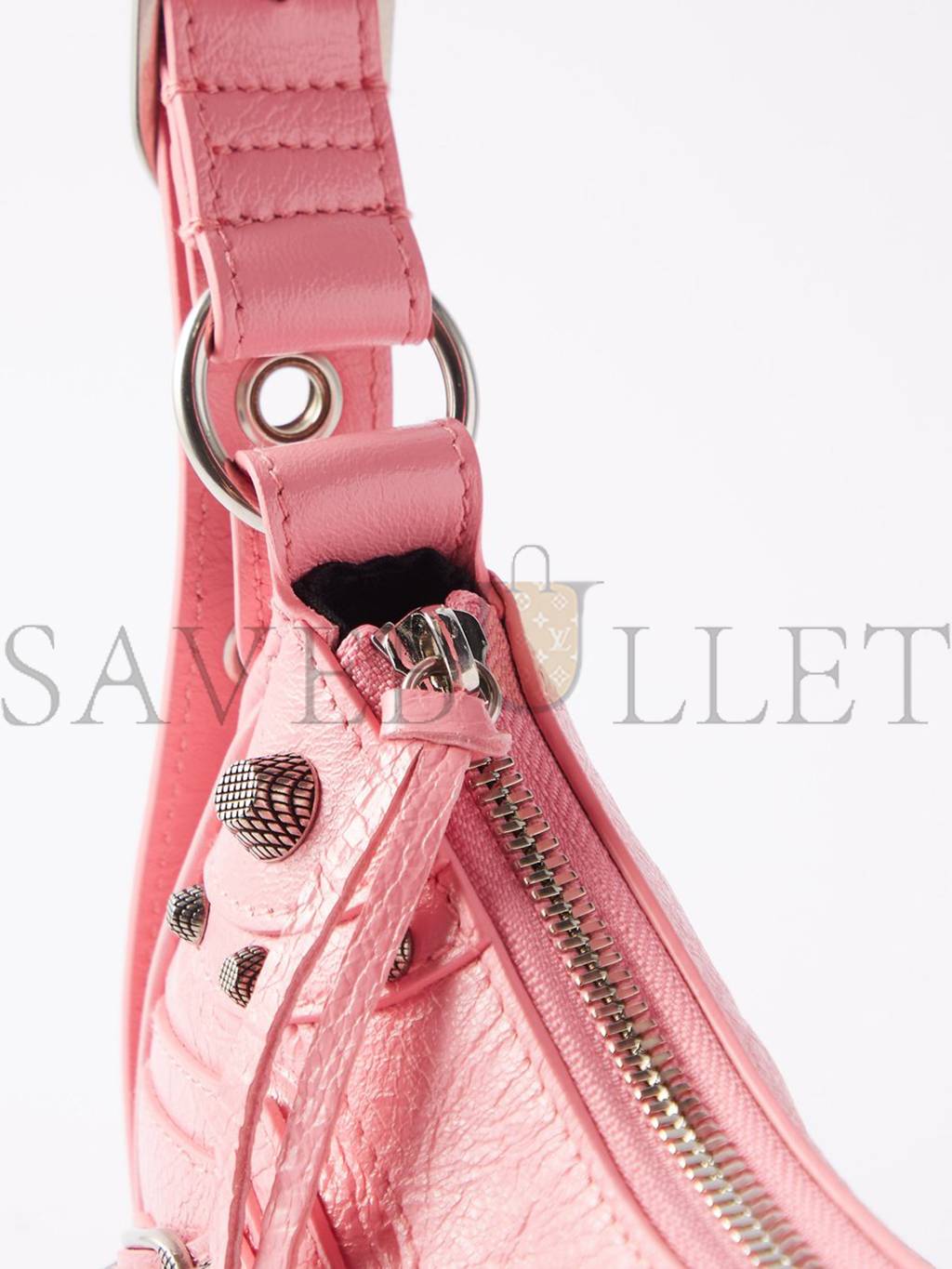 BALENCIAGA PINK LE CAGOLE XS CRINKLED-LEATHER SHOULDER BAG MATCHESFASHION US (25.6*11.4*7.3cm)