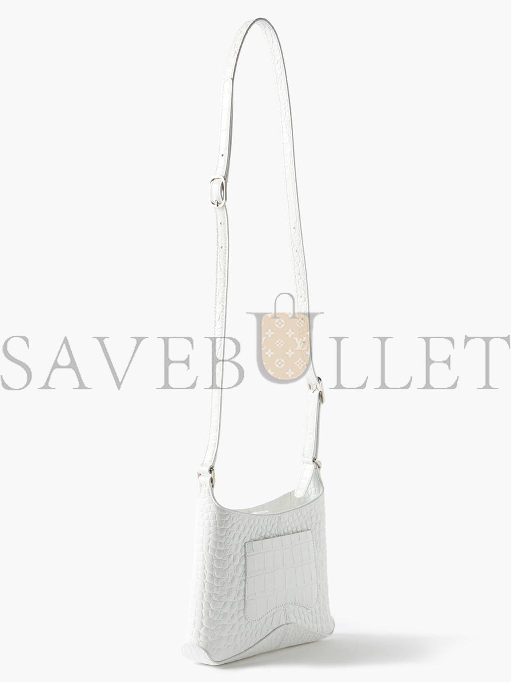 BALENCIAGA WHITE XX BB-LOGO CROCODILE-EFFECT LEATHER SHOULDER BAG MATCHESFASHION US (22.8*16.5*4cm)