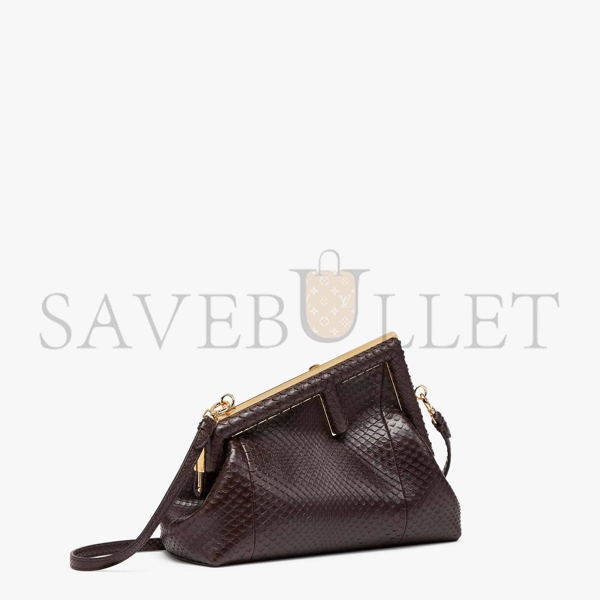 FENDI FIRST SMALL - DARK BROWN PYTHON LEATHER BAG 8BP129AHN2F12G2 (26*18*9.5cm)