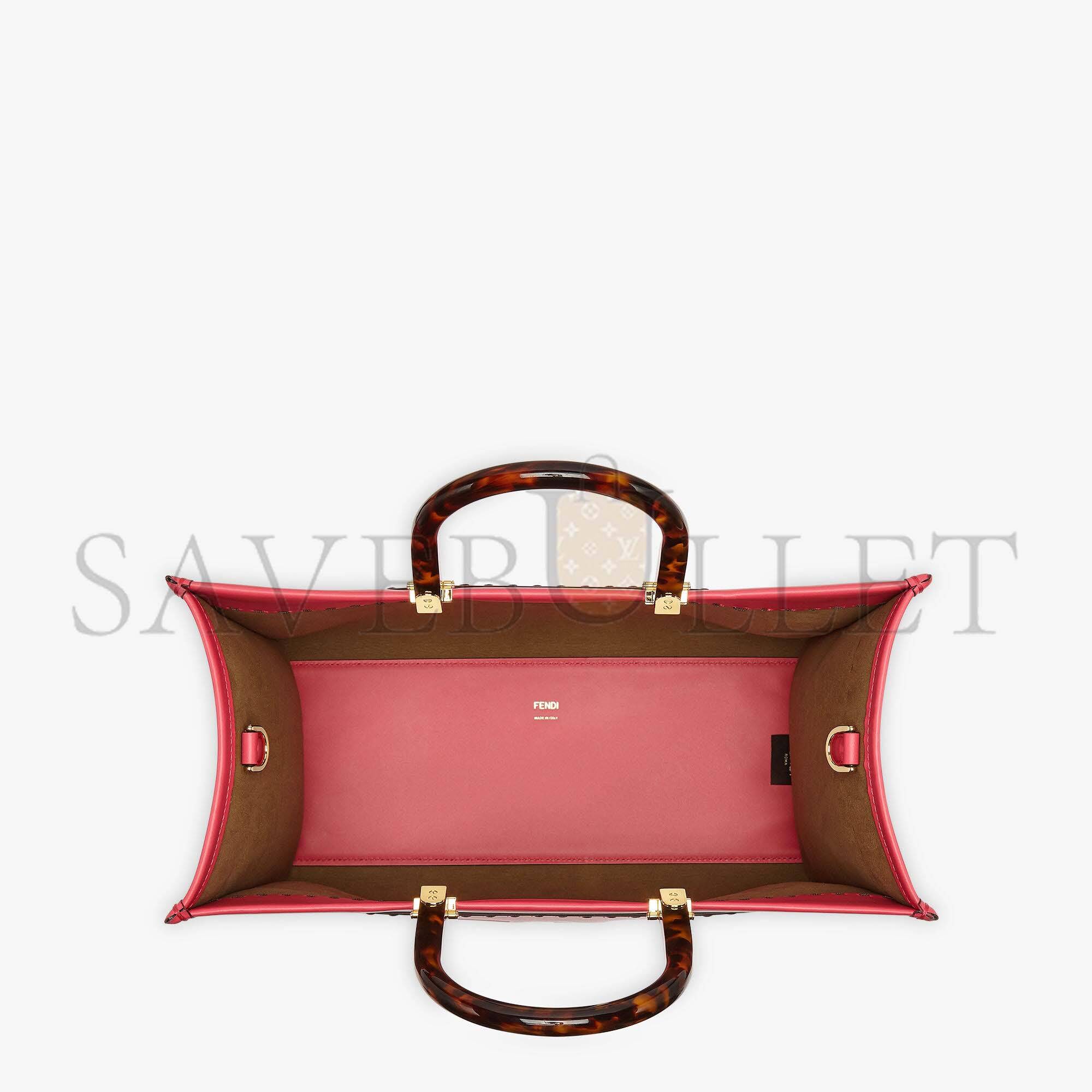 FENDI SUNSHINE MEDIUM - FUCHSIA LEATHER SHOPPER 8BH386ABVLF1HB7 (35*31*17cm)