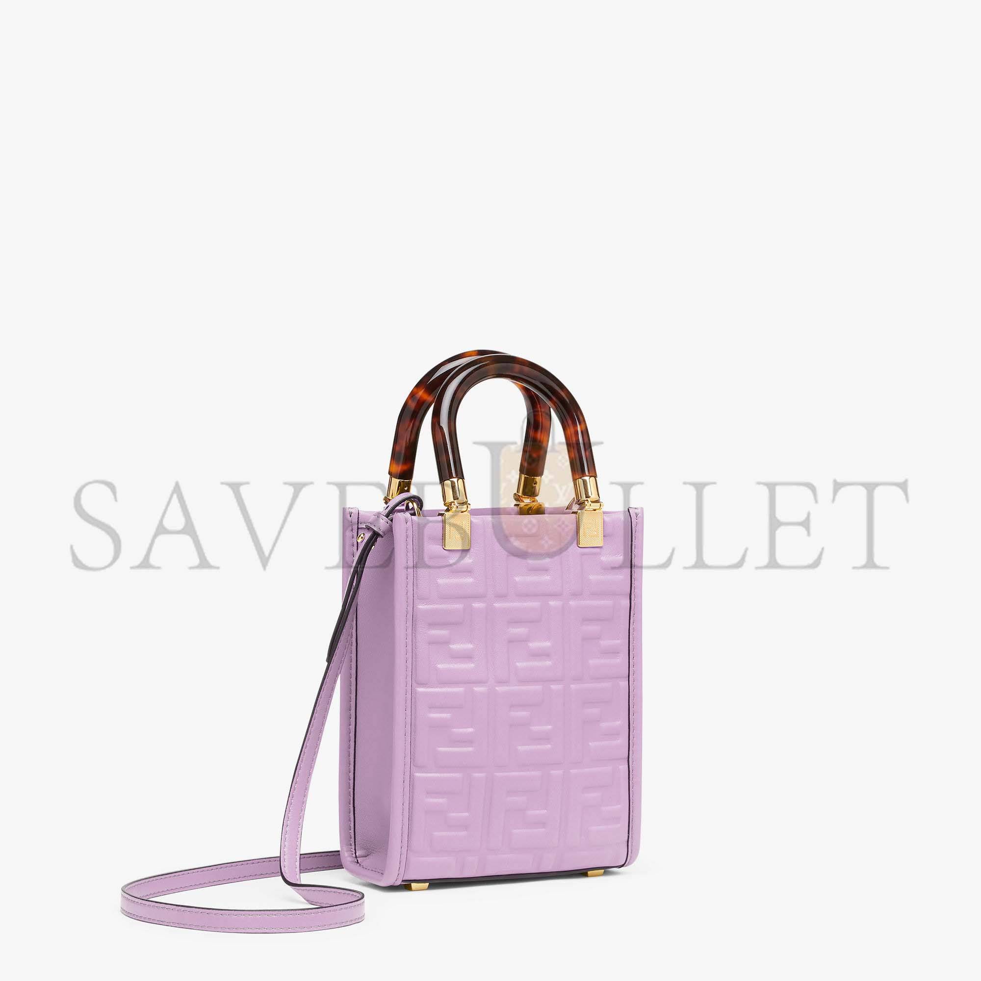 FENDI MINI SUNSHINE SHOPPER - PURPLE LEATHER MINI-BAG 8BS051AMCIF1JCO (18*13*6.5cm)