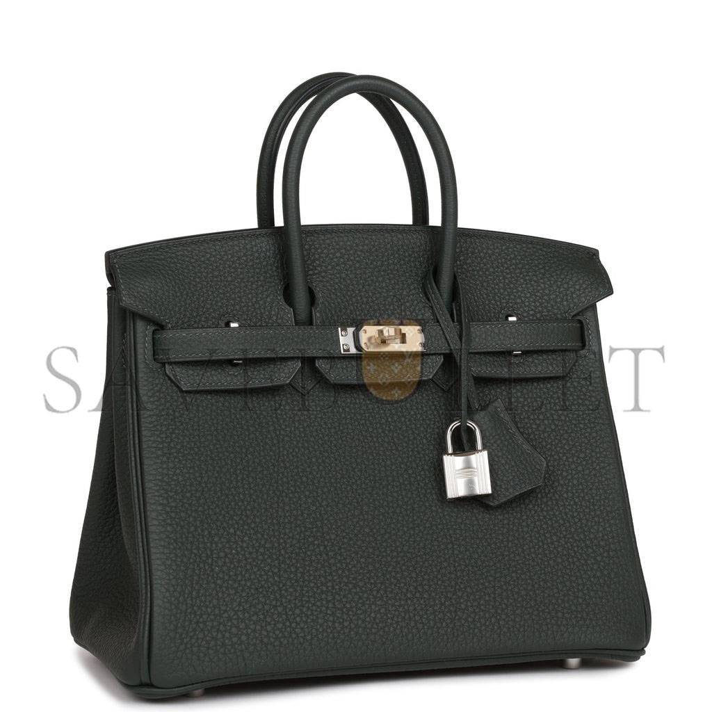 HERMES BIRKIN 25 VERT FONCE TOGO GOLD HARDWARE HANDMADE (25cm)