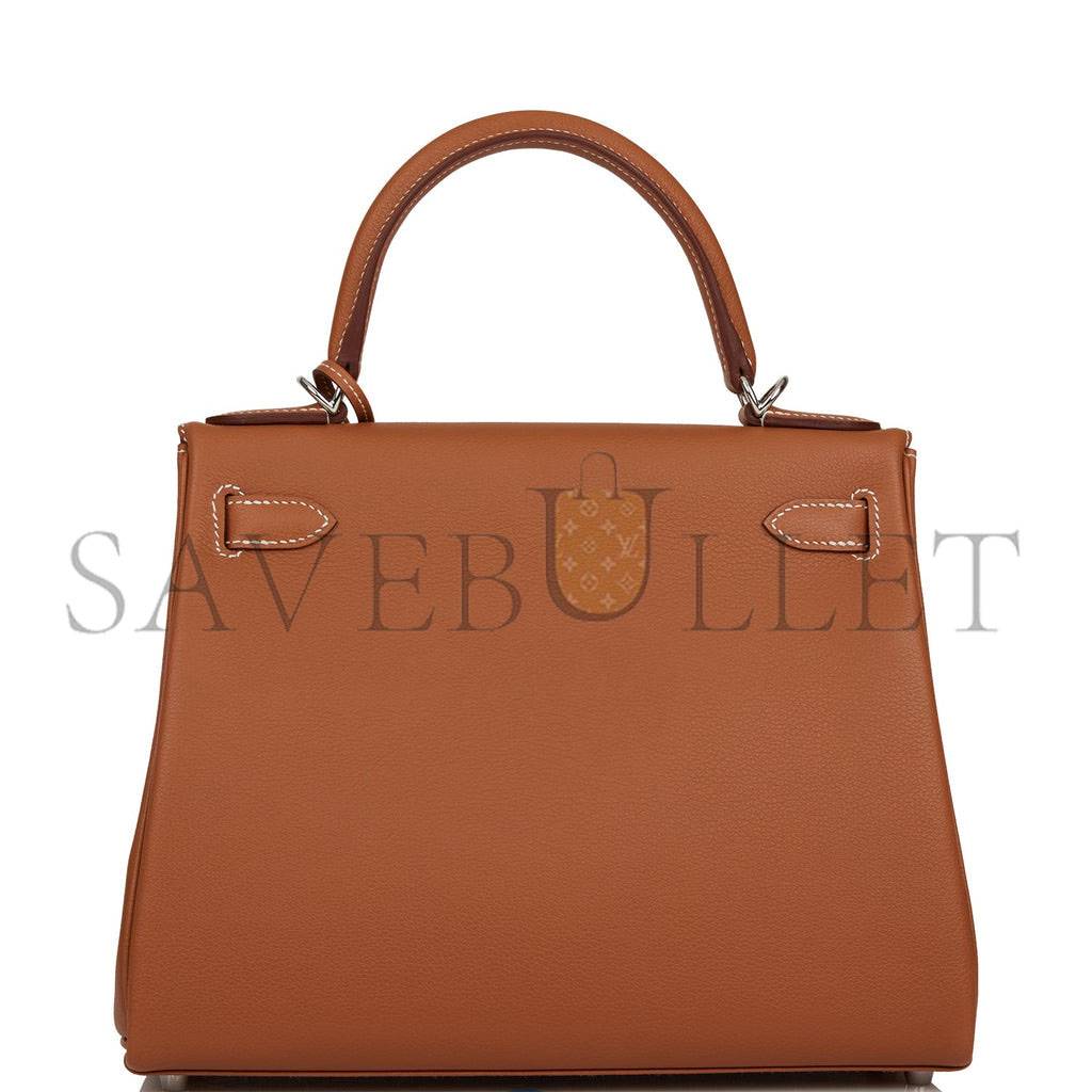 HERMES KELLY RETOURNE 28 GOLD EVERCOLOR PALLADIUM HARDWARE  (28*22*10cm)