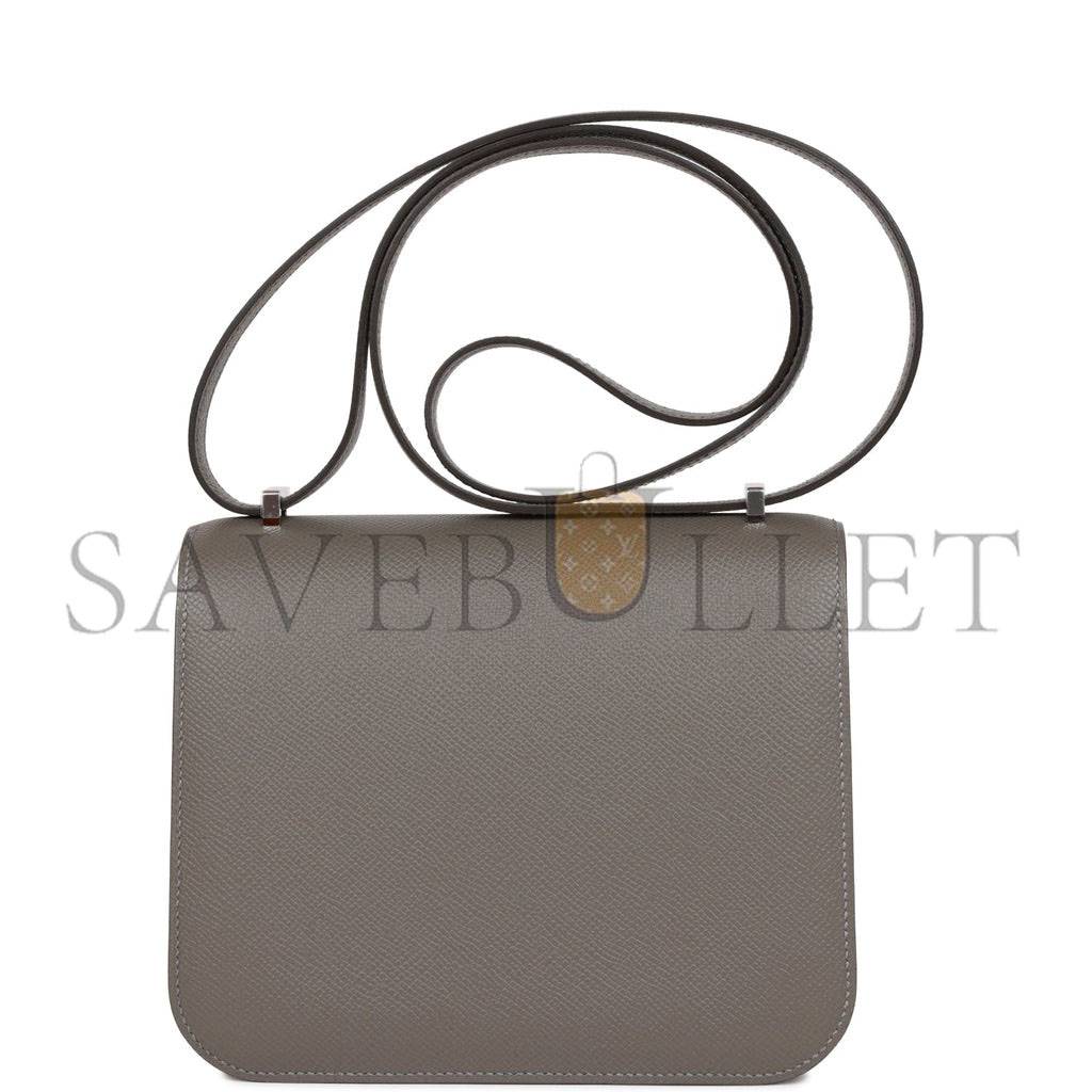 HERMES CONSTANCE 18 GRIS MEYER EPSOM PALLADIUM HARDWARE (18cm)