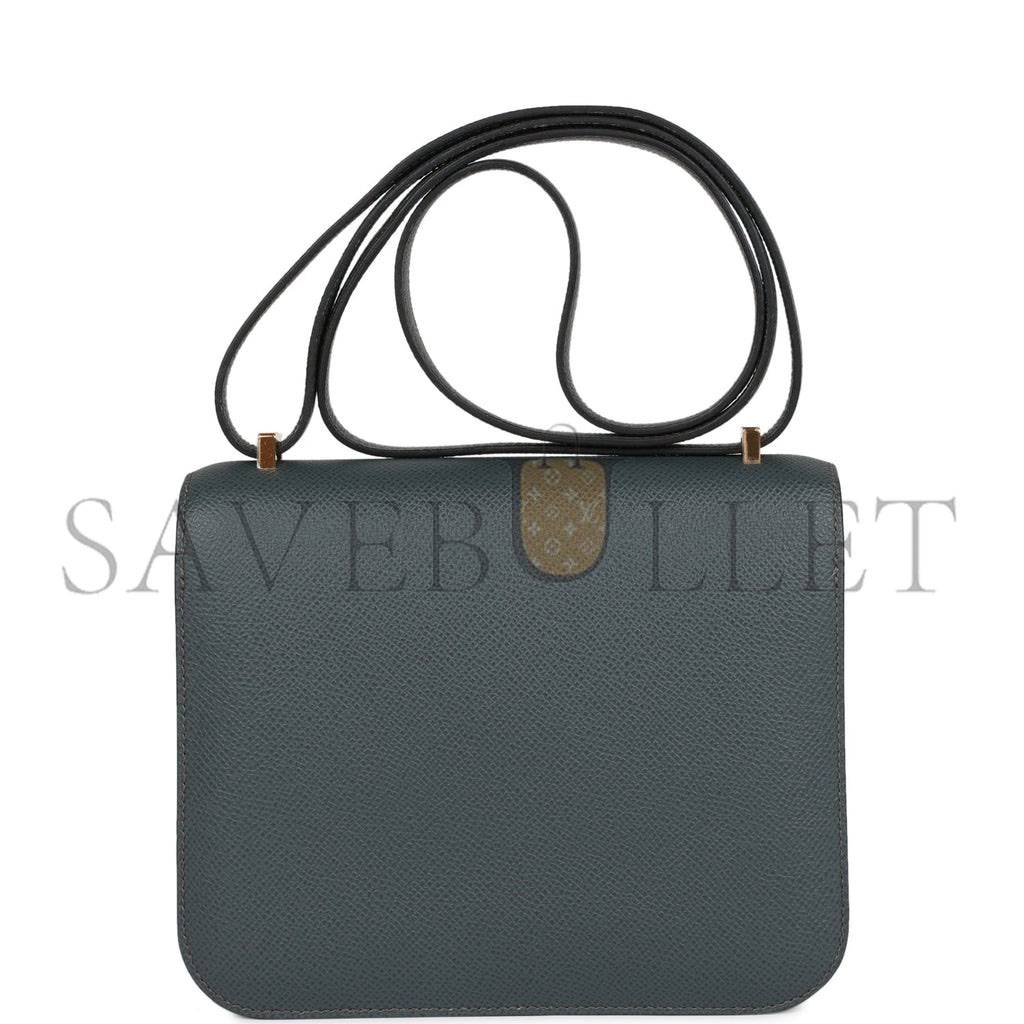 HERMES PRE-LOVED HERMES CONSTANCE 18 BLEU ORAGE EPSOM GOLD HARDWARE (18*16*5cm)