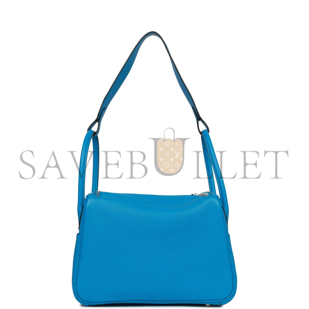 HERMES LINDY 26 BLEU ZANZIBAR VERSO CLEMENCE PALLADIUM HARDWARE(26*18*12cm)