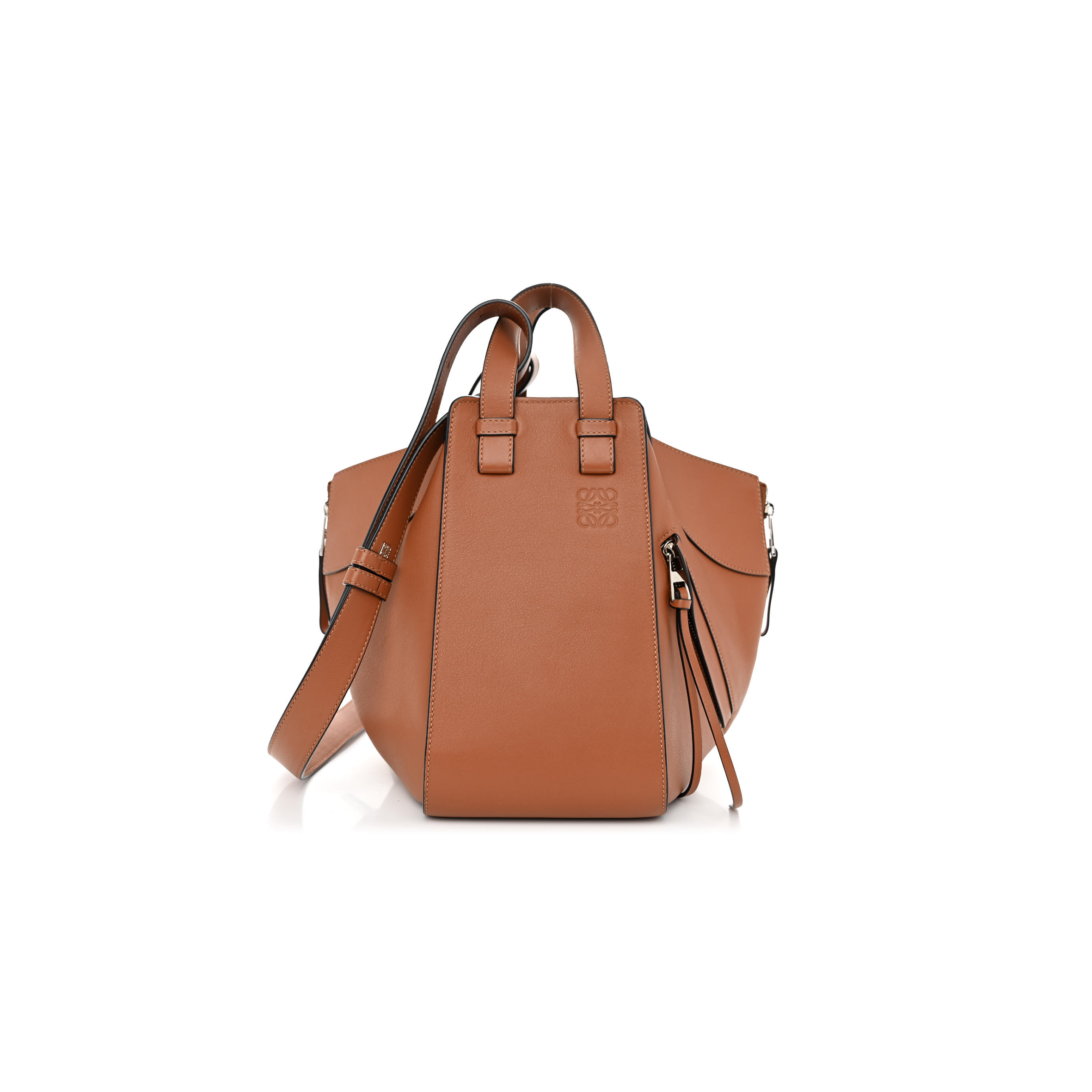 LOEWE CALFSKIN SMALL HAMMOCK SHOULDER BAG TAN (29*23*13cm)