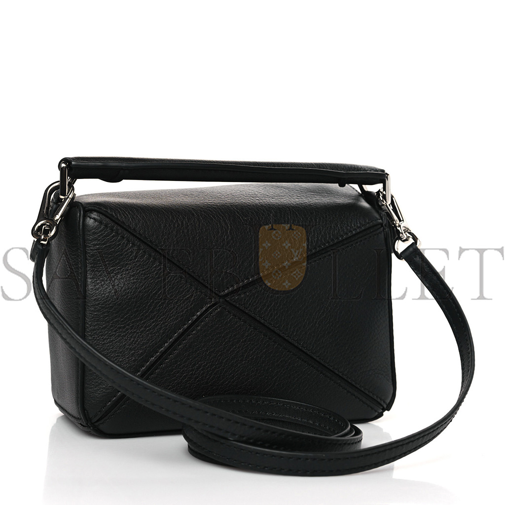 LOEWE CALFSKIN MINI PUZZLE BAG BLACK (18*12.5*8cm)