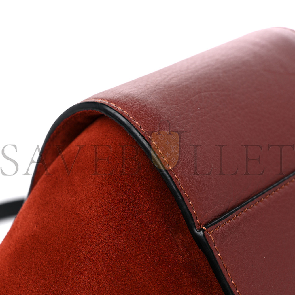 LOEWE CALFSKIN SUEDE HAMMOCK SHOULDER BAG RED (27*24*13cm)