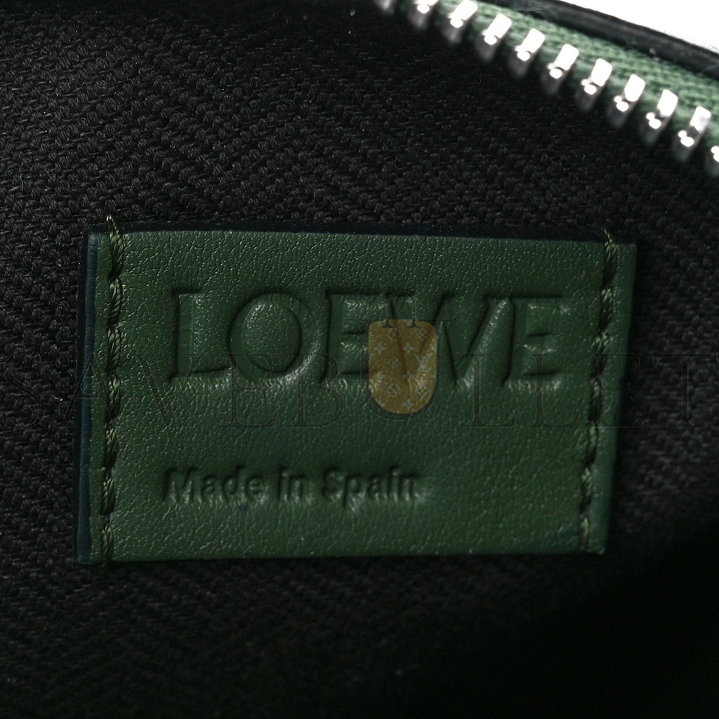 LOEWE SUPPLE SMOOTH CALFSKIN JACQUARD CUBI CROSSBODY BAG GREEN (33*29*17cm)