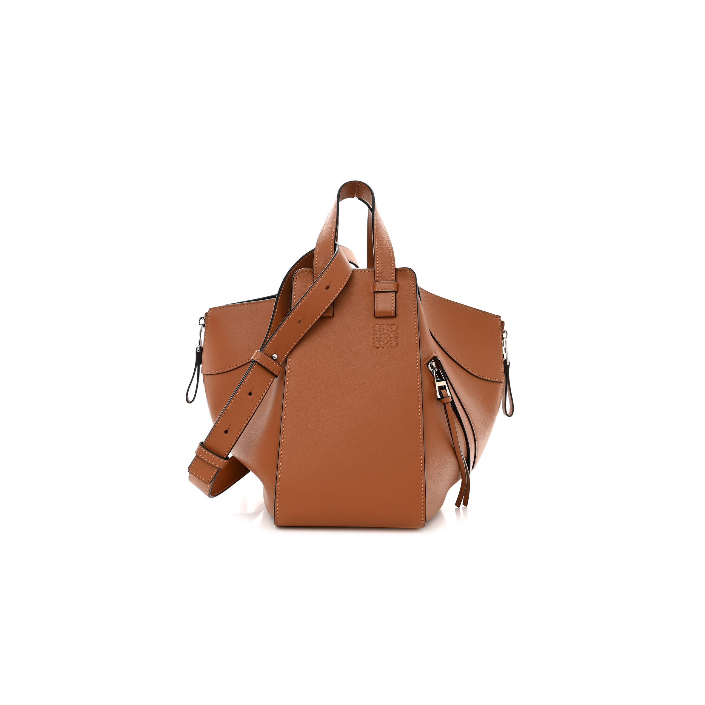 LOEWE CALFSKIN SMALL HAMMOCK SHOULDER BAG TAN (28*24*14cm)