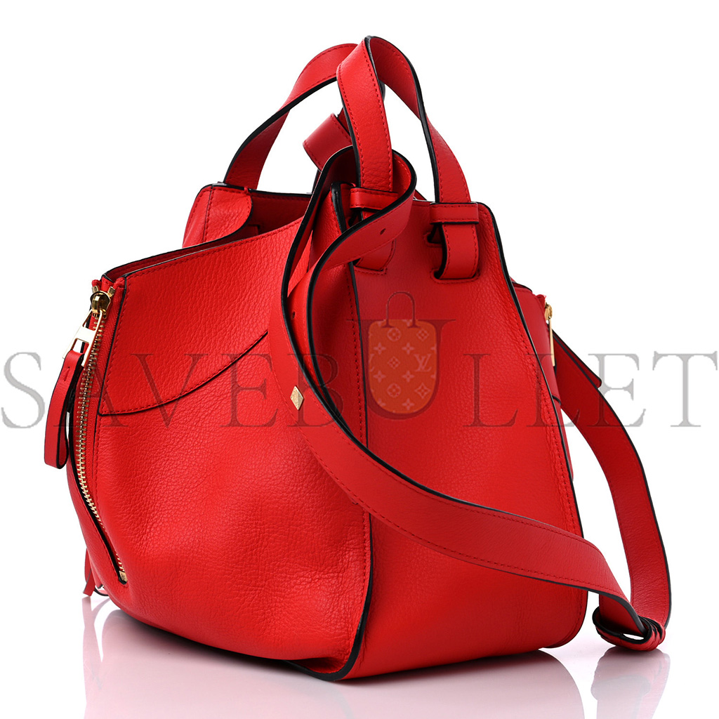 LOEWE CALFSKIN SMALL HAMMOCK SHOULDER BAG SCARLET RED (25*24*14cm)