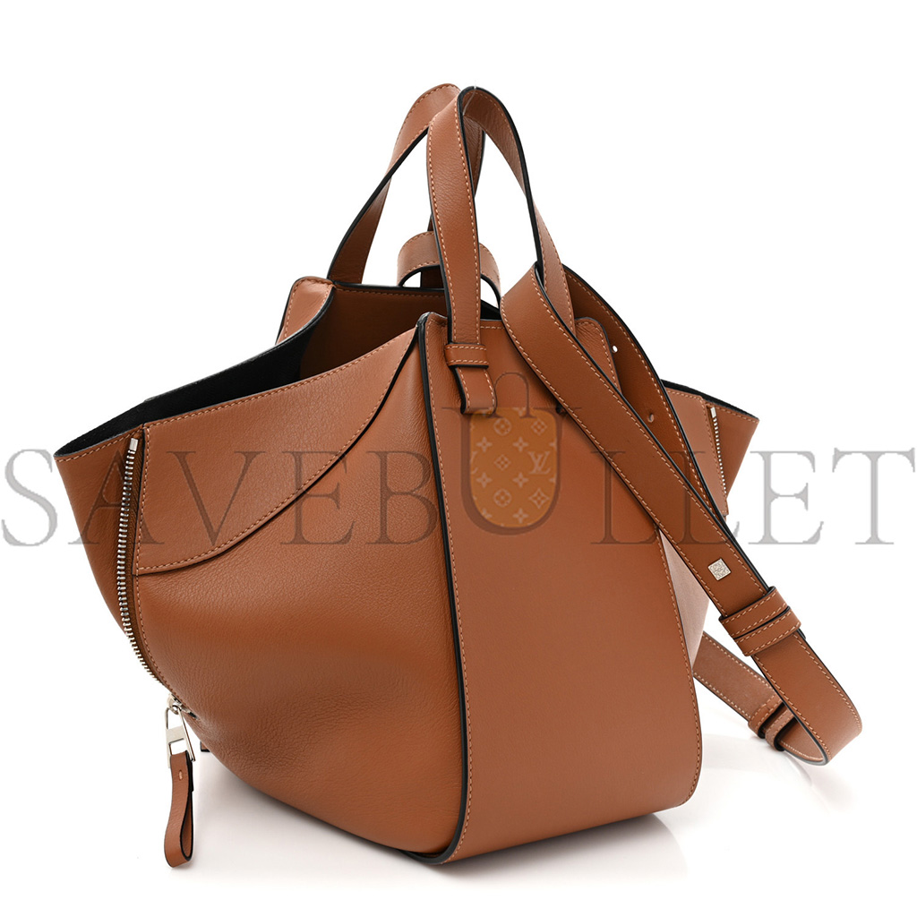 LOEWE CALFSKIN SMALL HAMMOCK SHOULDER BAG TAN (27*23*13cm)