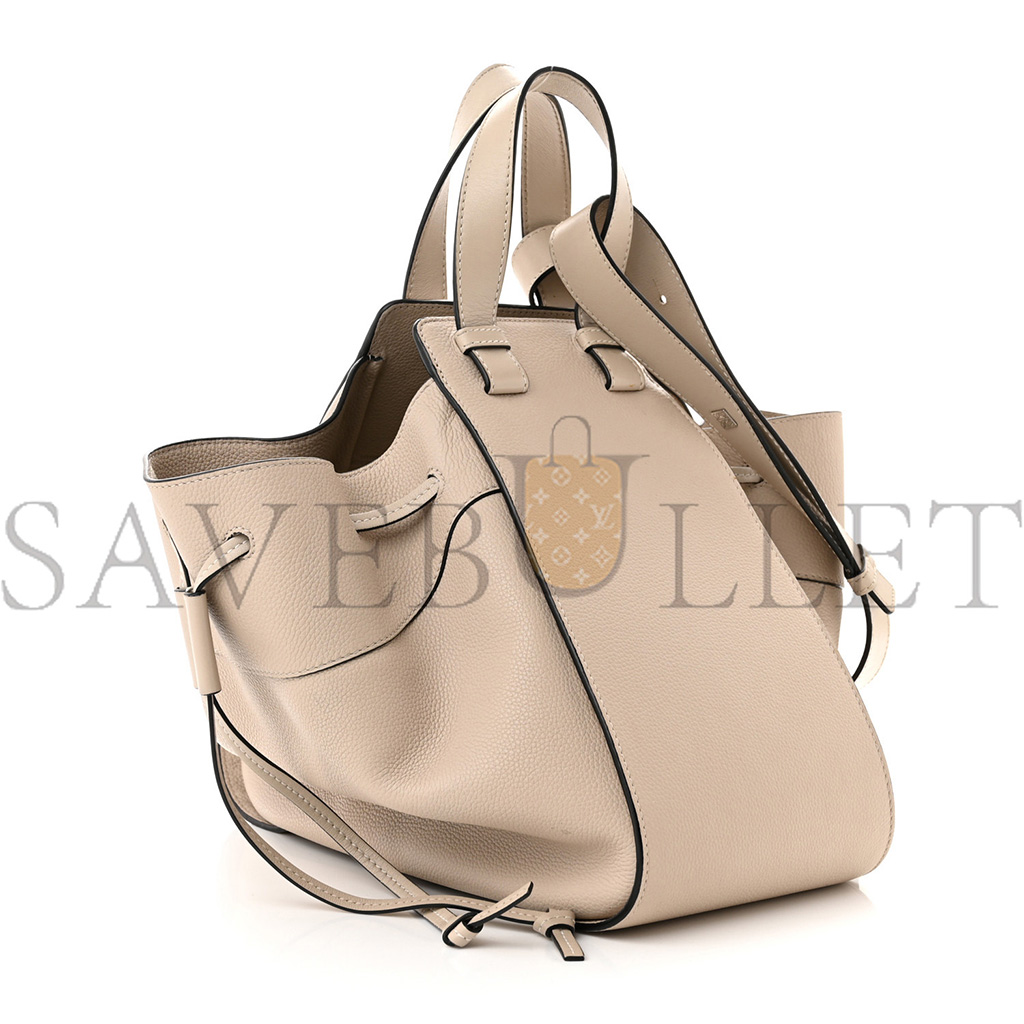 LOEWE GRAINED CALFSKIN SMALL HAMMOCK SHOULDER BAG SAND (30*24*15cm)